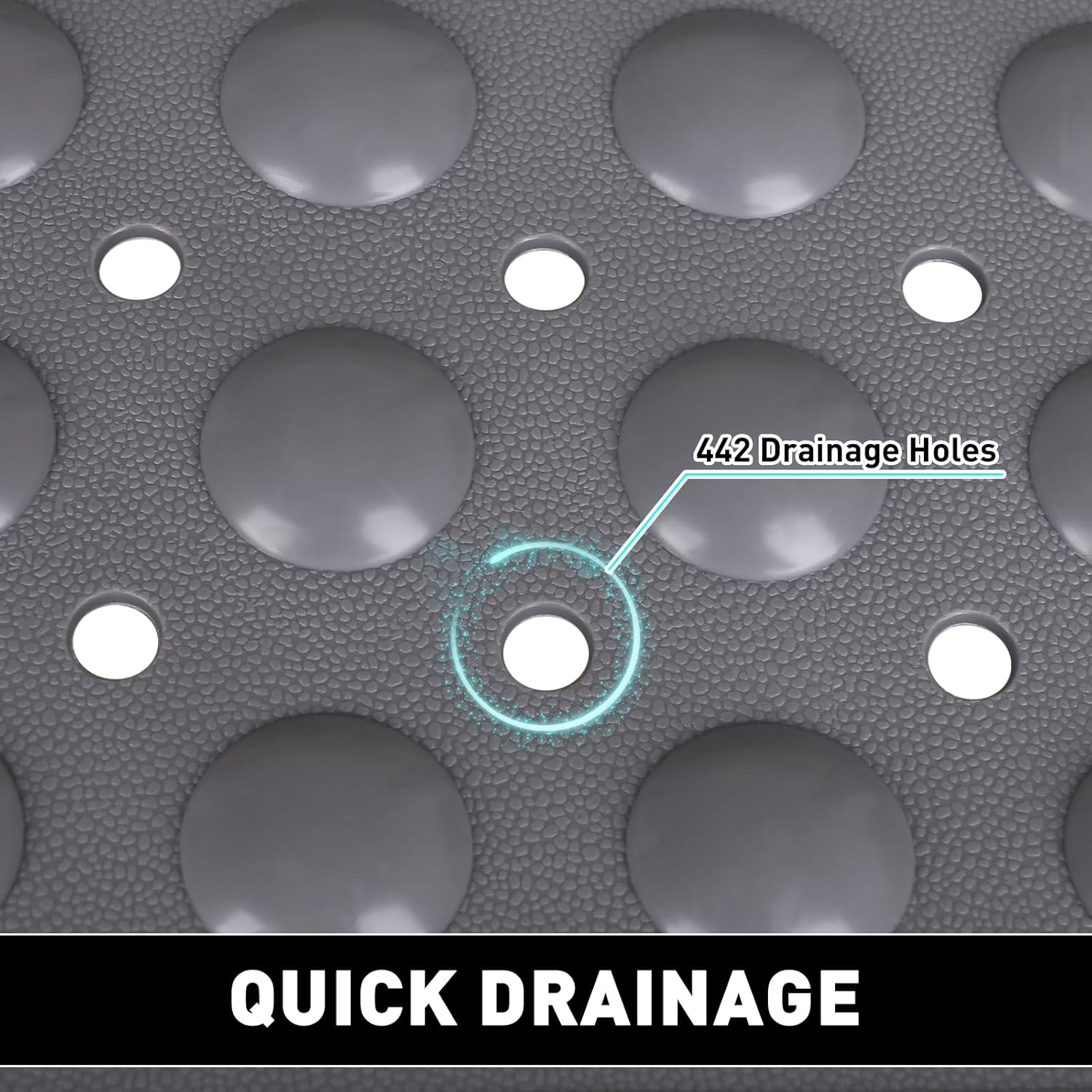Shower Mat Non Slip: 47.2 x 31.5 Inch Extra Large TPE Shower Mats for Inside Shower - Anti Slip