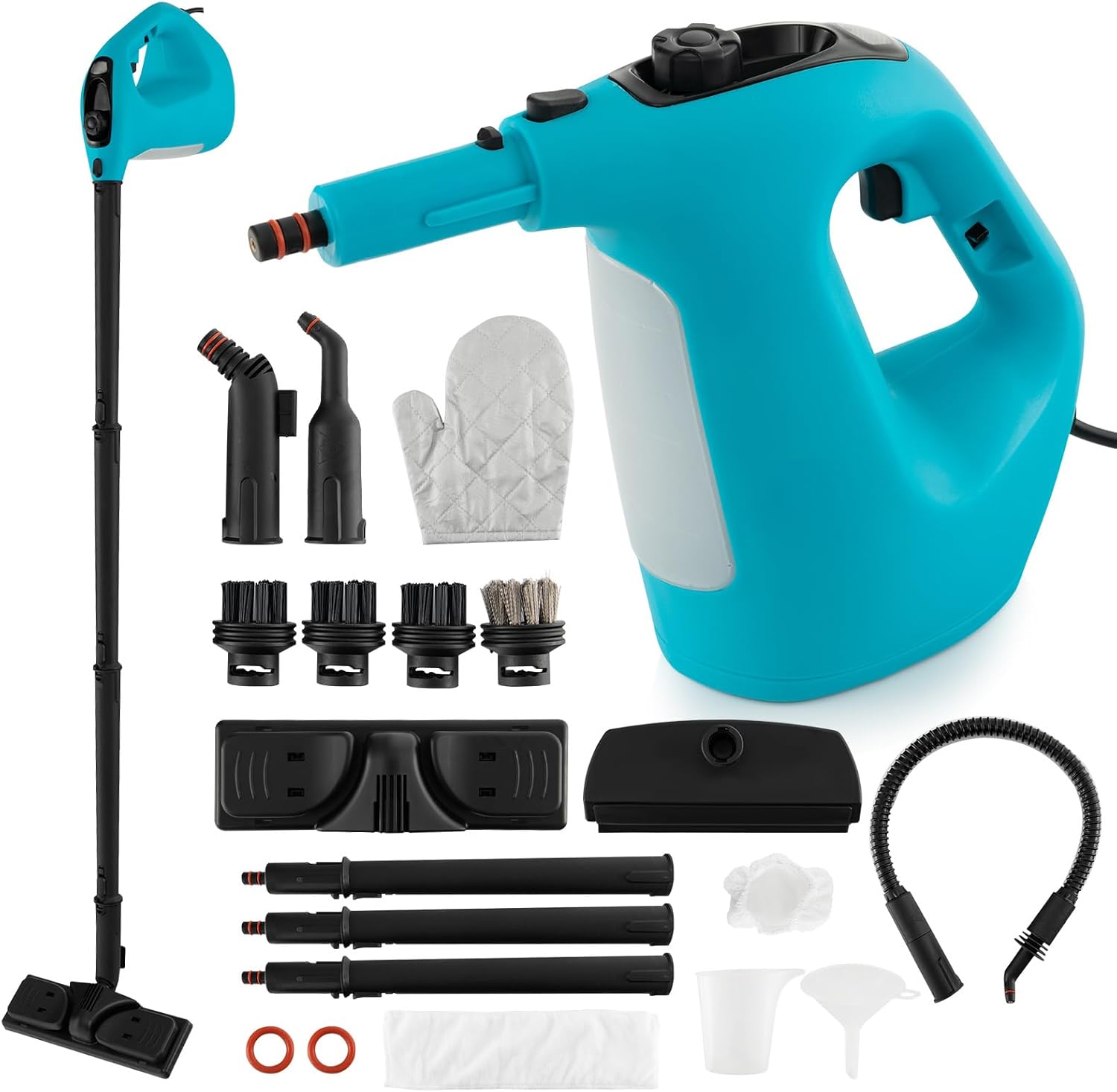 COSTWAY Handheld MultiPurpose Steam Cleaner with 17 Pieces, 350ml Large Capacity Steam Mop