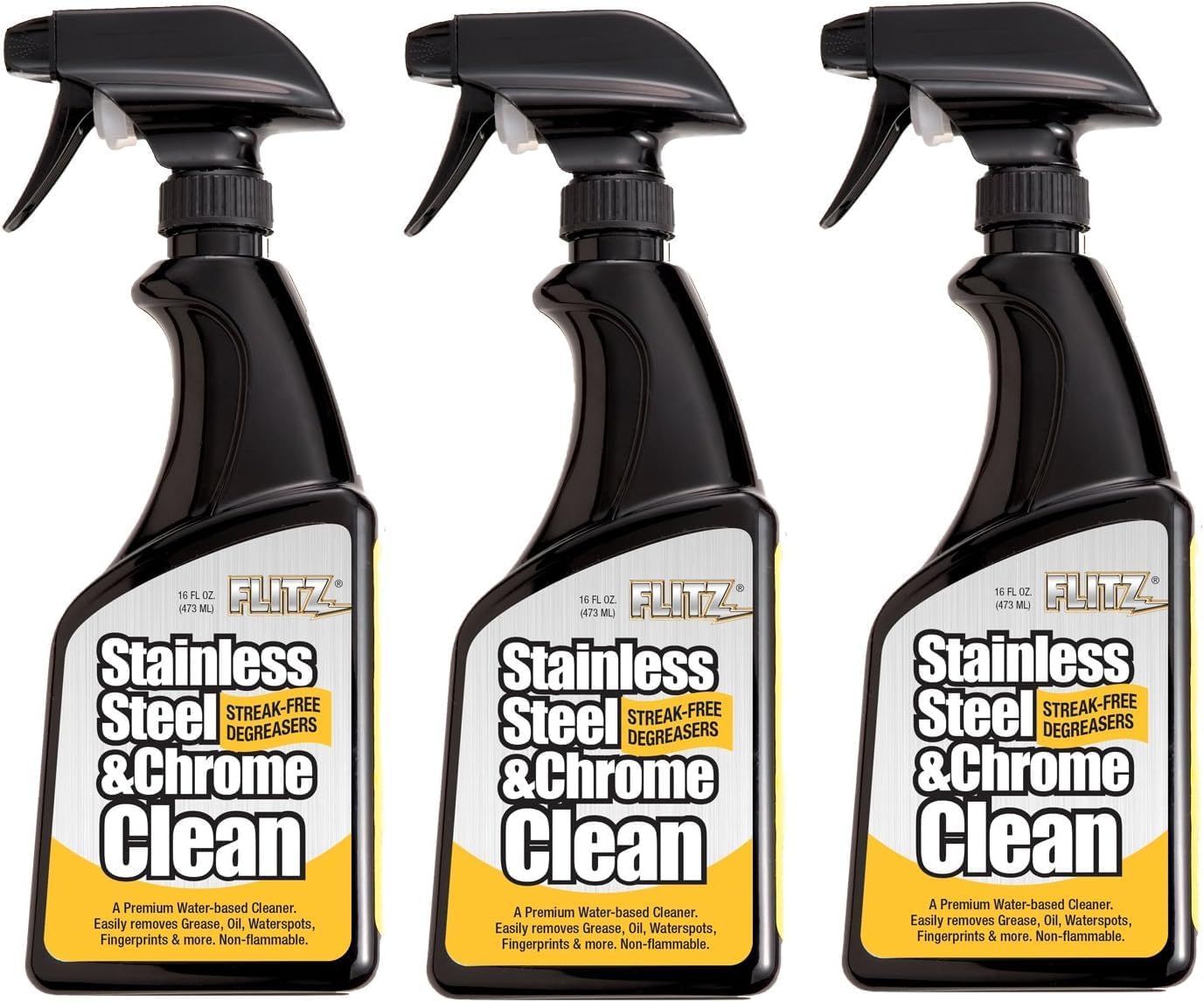 Flitz Stainless Steel & Chrome Clean - 16oz Bottle, USA-Made Stainless Steel Cleaner Spray for