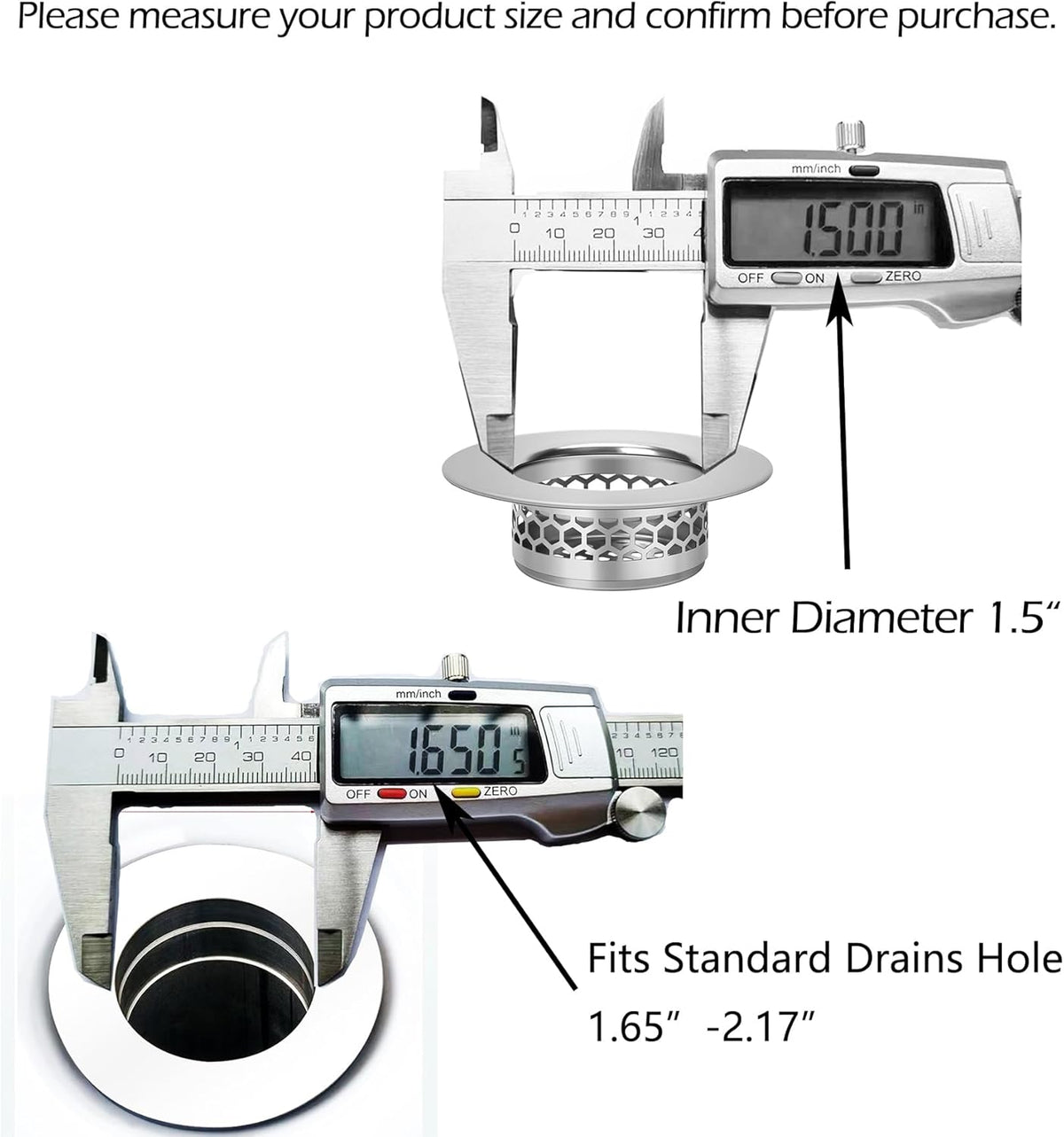 Hair Catcher Shower Drain Bathtub Lavatory Sink Drain Strainer for Laundry, Mop Pool, Utility