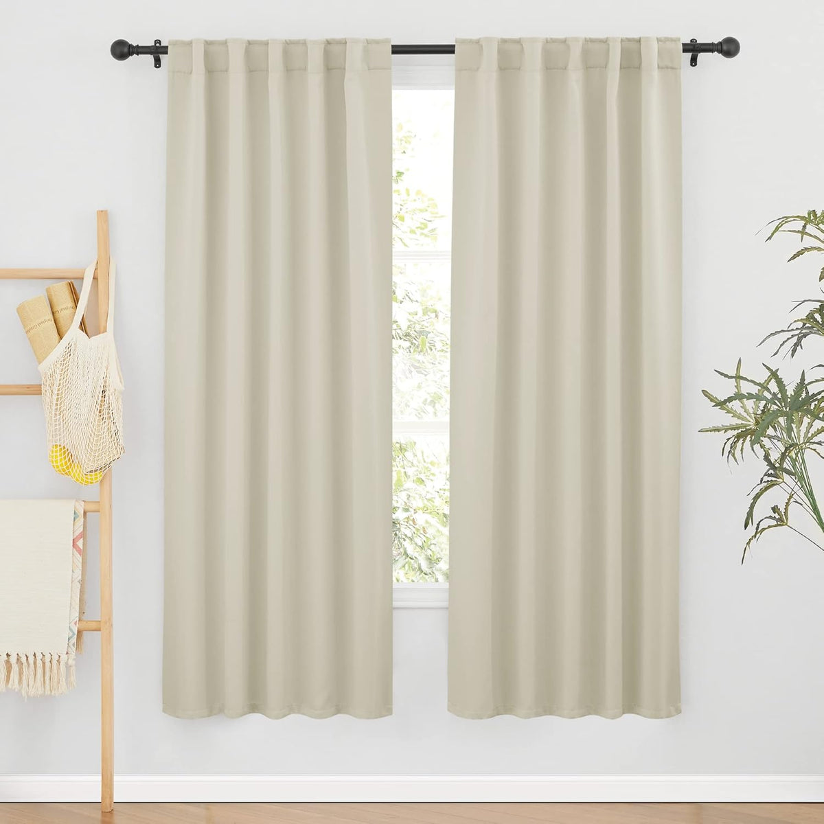 RYB HOME Curtains for Living Room - Blackout Curtains Sunlight Block Privacy for Dining Bedroom Bay
