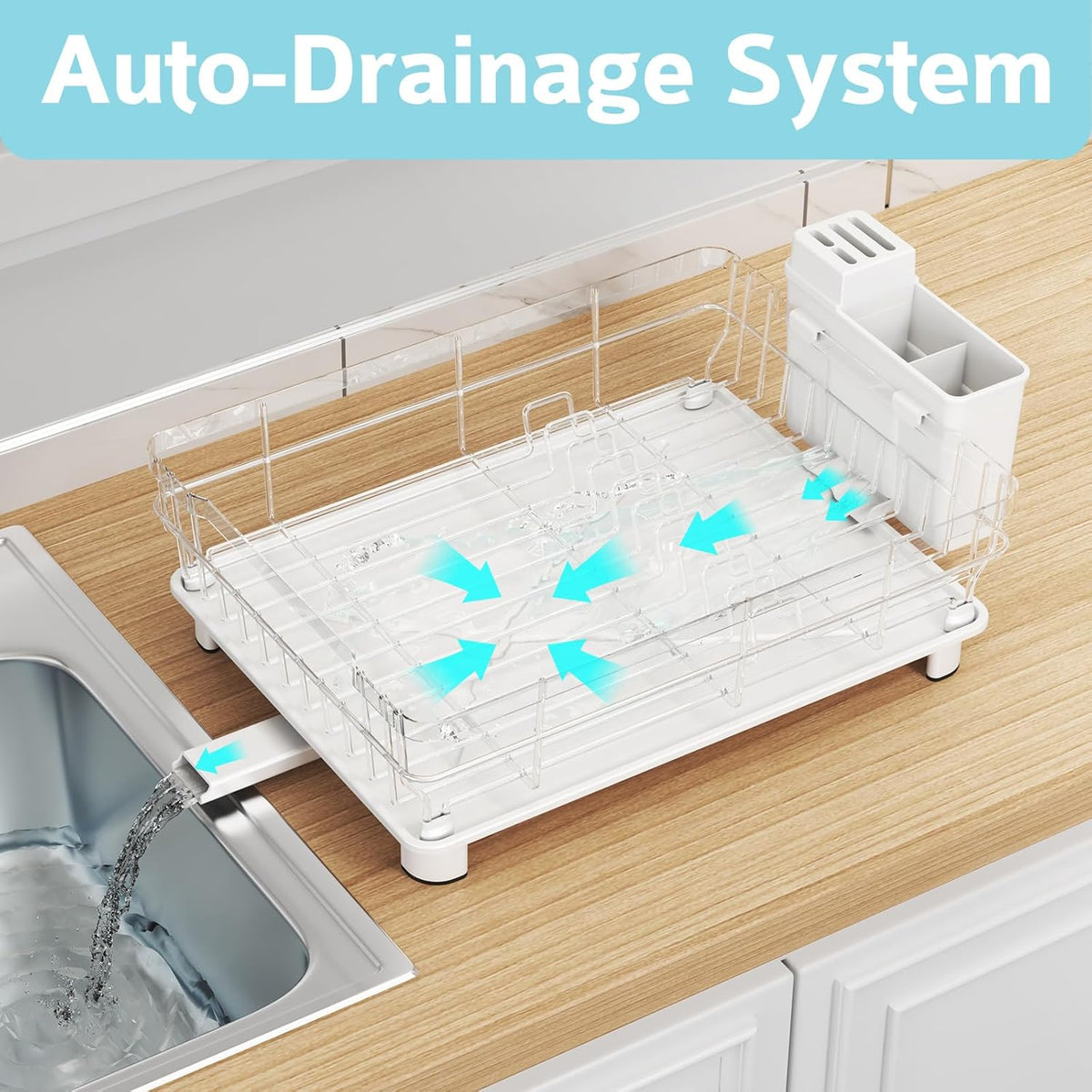 Dish Drying Rack - Space Saving Dish Rack - Dish Racks for Kitchen Counter with