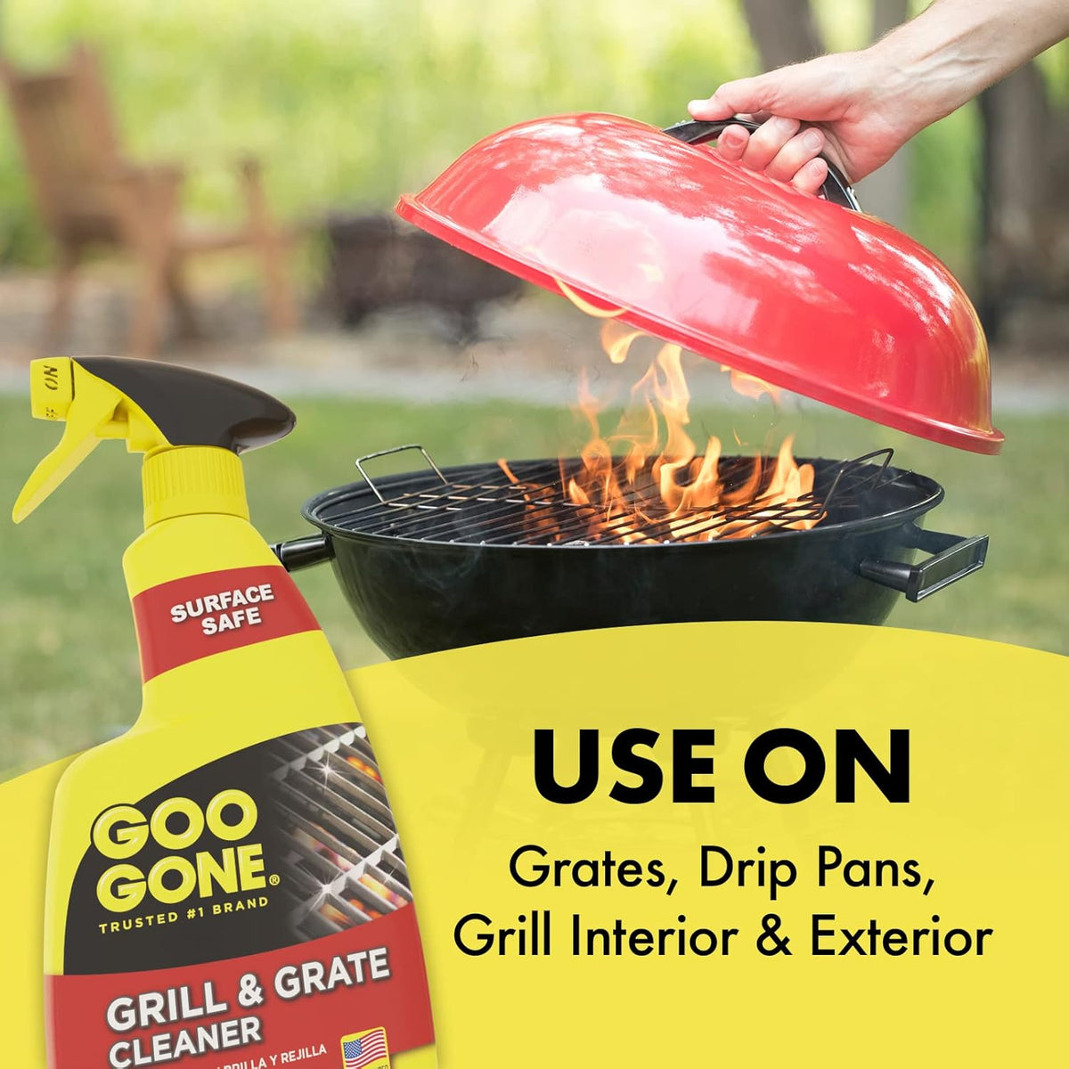 Goo Gone Grill and Grate Cleaner Spray (2 Pack) Cleans and Degreases BBQ Cooking Grates and Racks