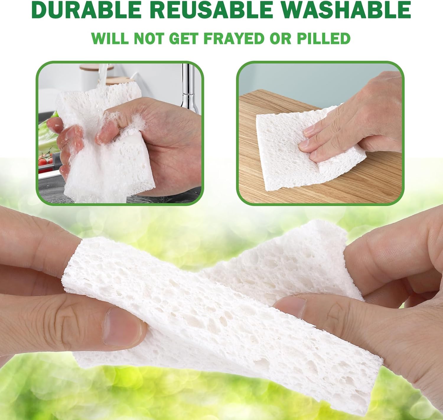 12 Pack Dishwashing Sponges Natural Cellulose Sponges Plant Based Resilient and Reusable Soft Dish