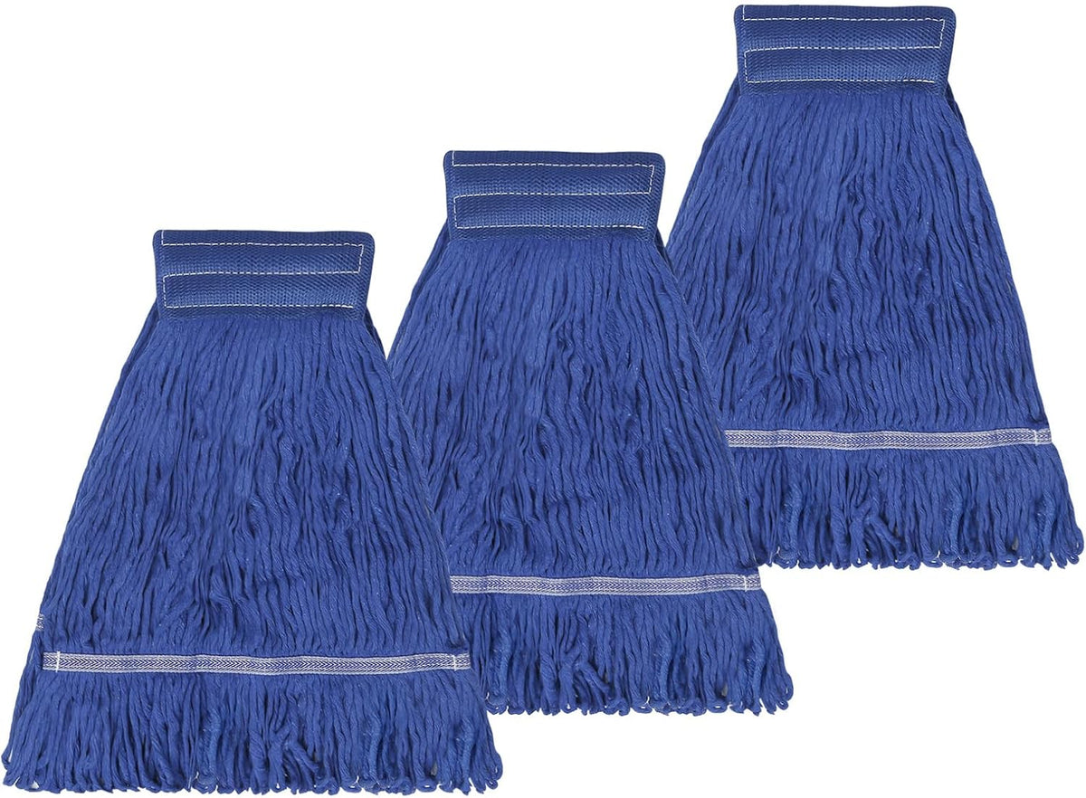 3 Pack Reusable Cleaning Heavy Duty Mop Heads Commerical Replacement Mop Heads Suitable for Heavy