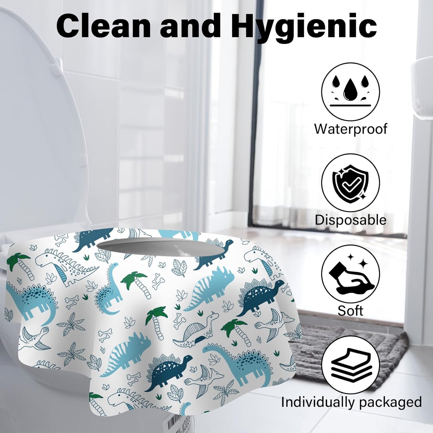 60 Pack Toilet Seat Covers Disposable, Extra Large Waterproof Toilet Cover for Toddlers & Adults