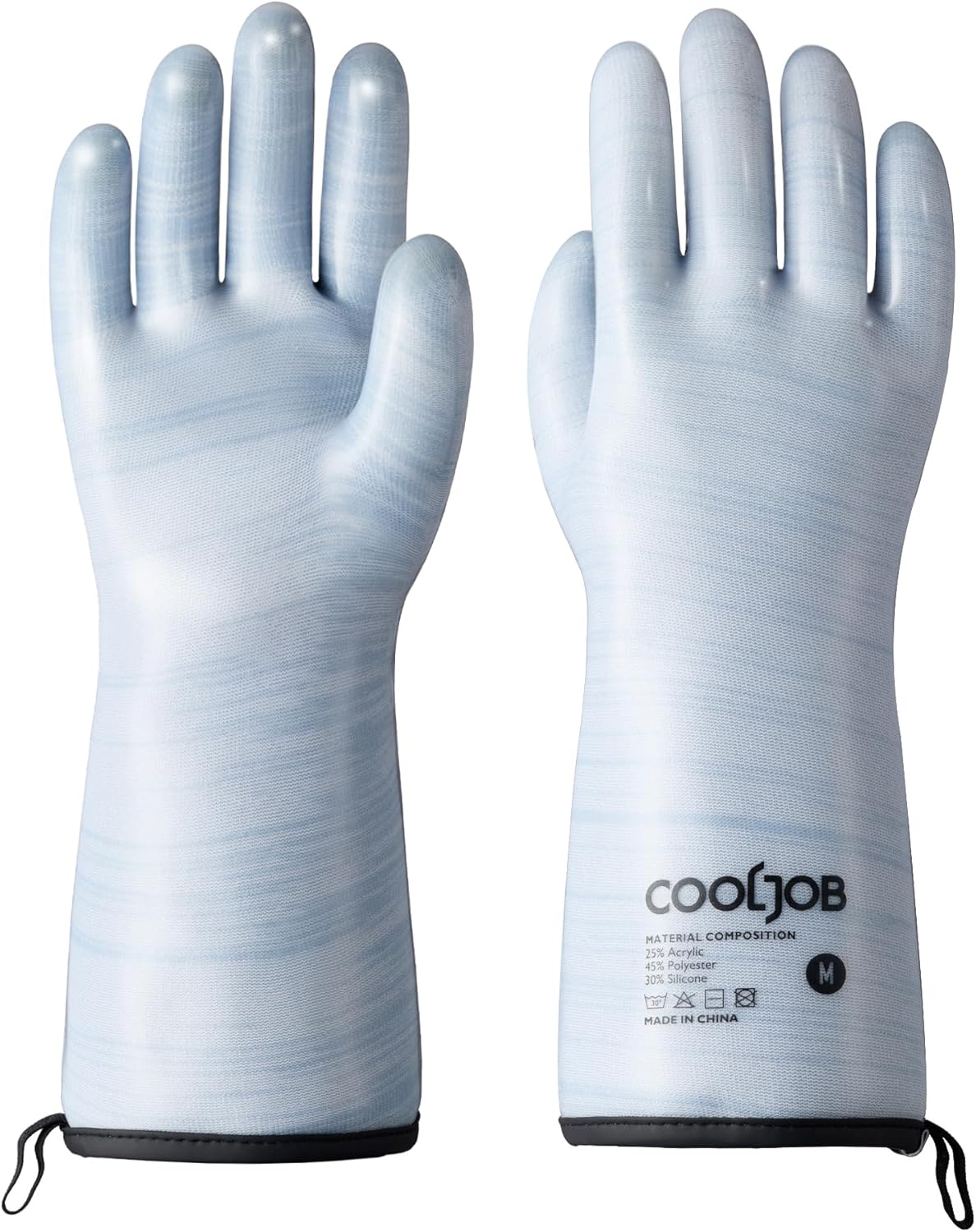 COOLJOB Heat Resistant Oven Gloves, Waterproof Liquid Silicone BBQ Grilling Gloves for Barbecue