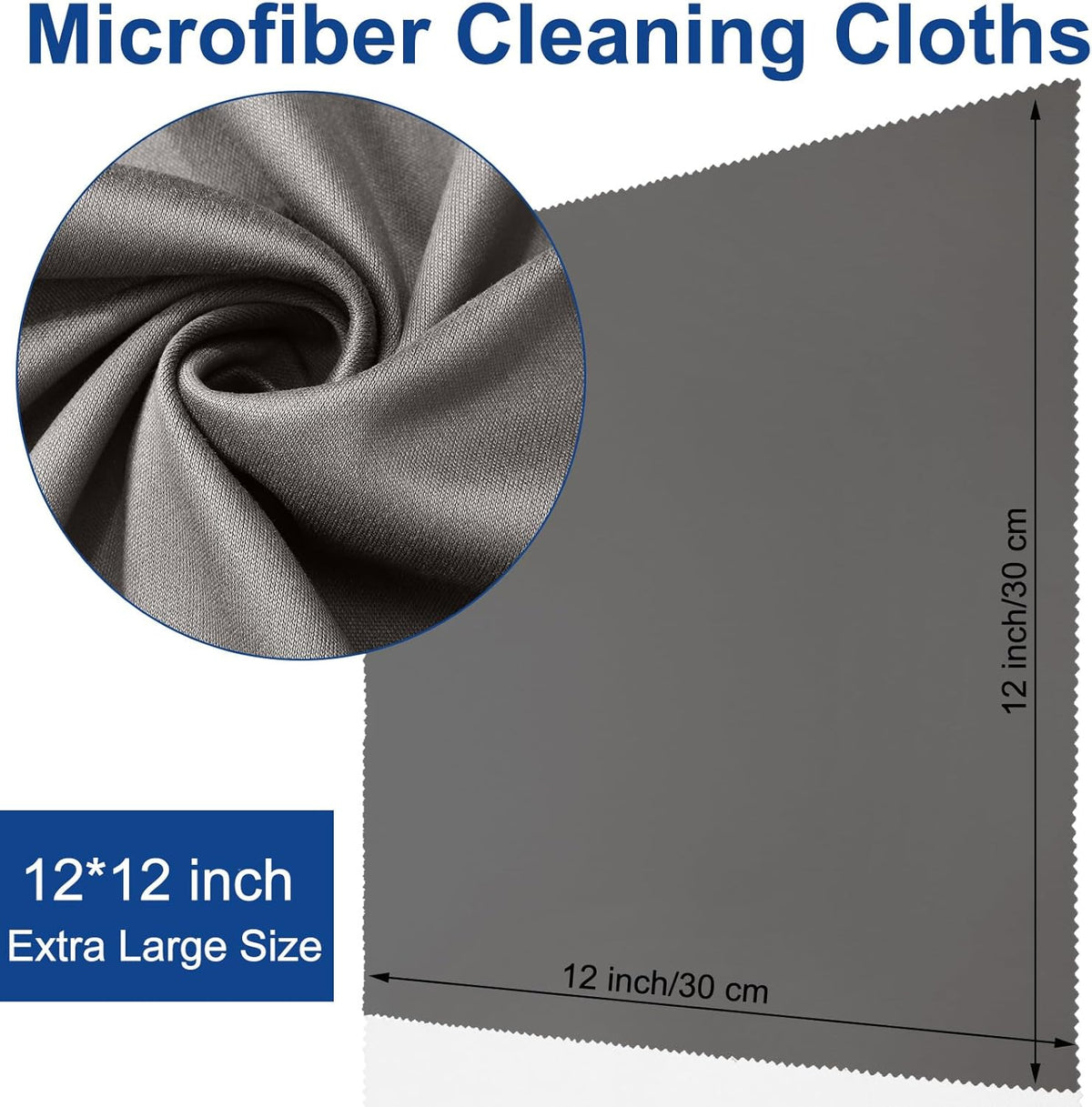 Frienda 12 Pack Large Microfiber Glass Cleaning Cloths 12 x 12 Inch Oversized Eyeglass Sunglasses