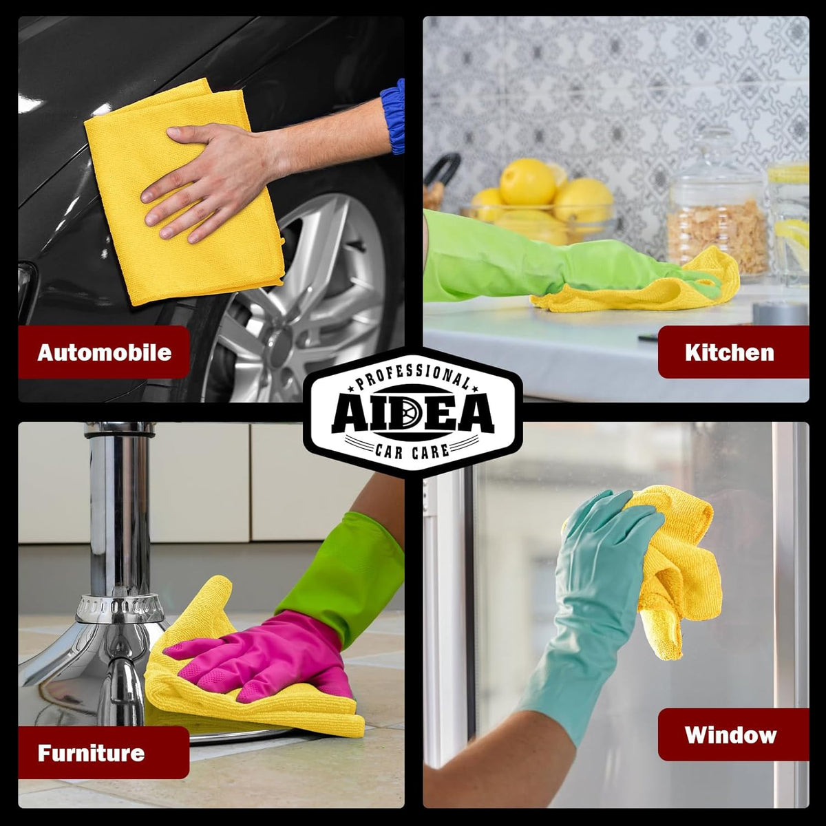 AIDEA Microfiber Cleaning Cloth, 20PK, Microfiber Towels for Cars, Premium All Purpose Car Cloths