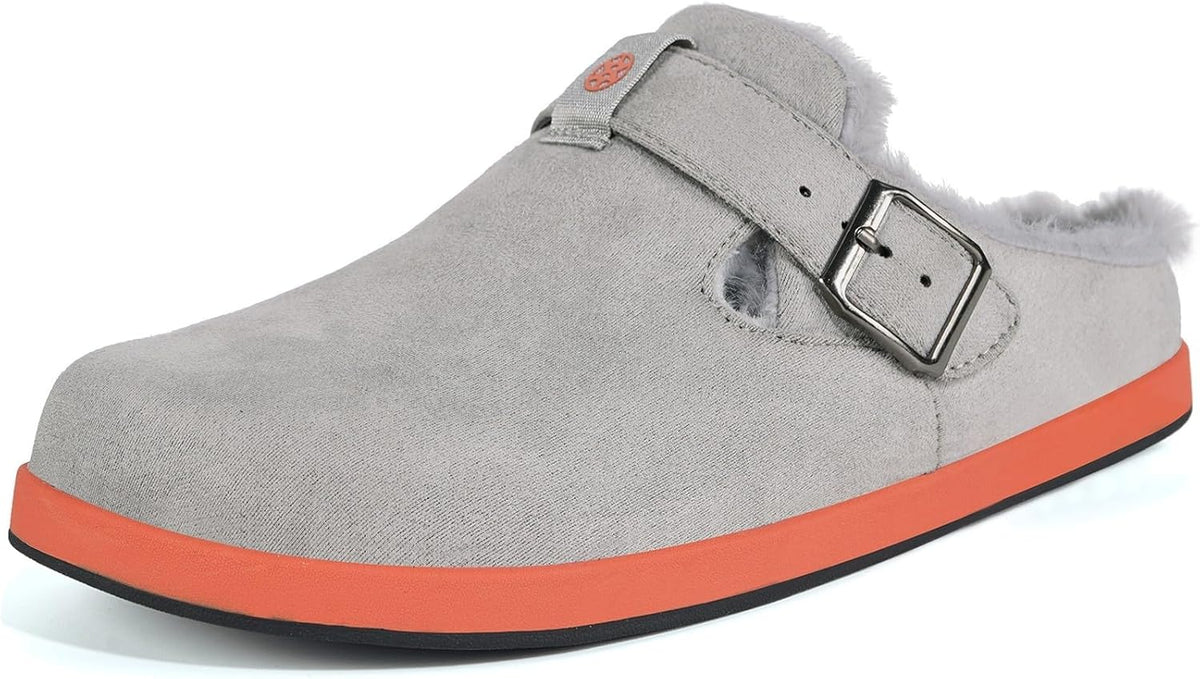 Fur Lined Clogs for Women Men Suede Winter Slippers Arch Support Slip on Mules Potato Shoes with