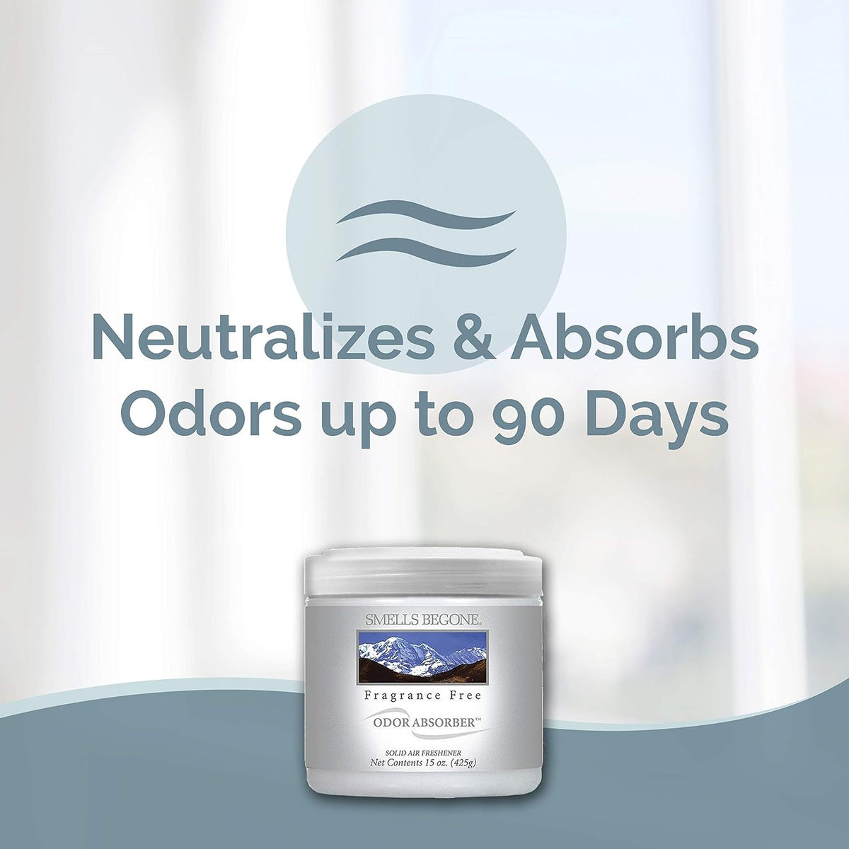 SMELLS BEGONE Air Freshener Odor Absorber Gel - 15 oz, Pack of 2 - Absorbs and Eliminates Odor in