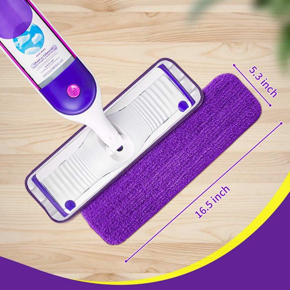 15 inch Mop Pads Refills, 6 Pack Microfiber Reusable Replacement Mop Pads Flat Replacements Heads