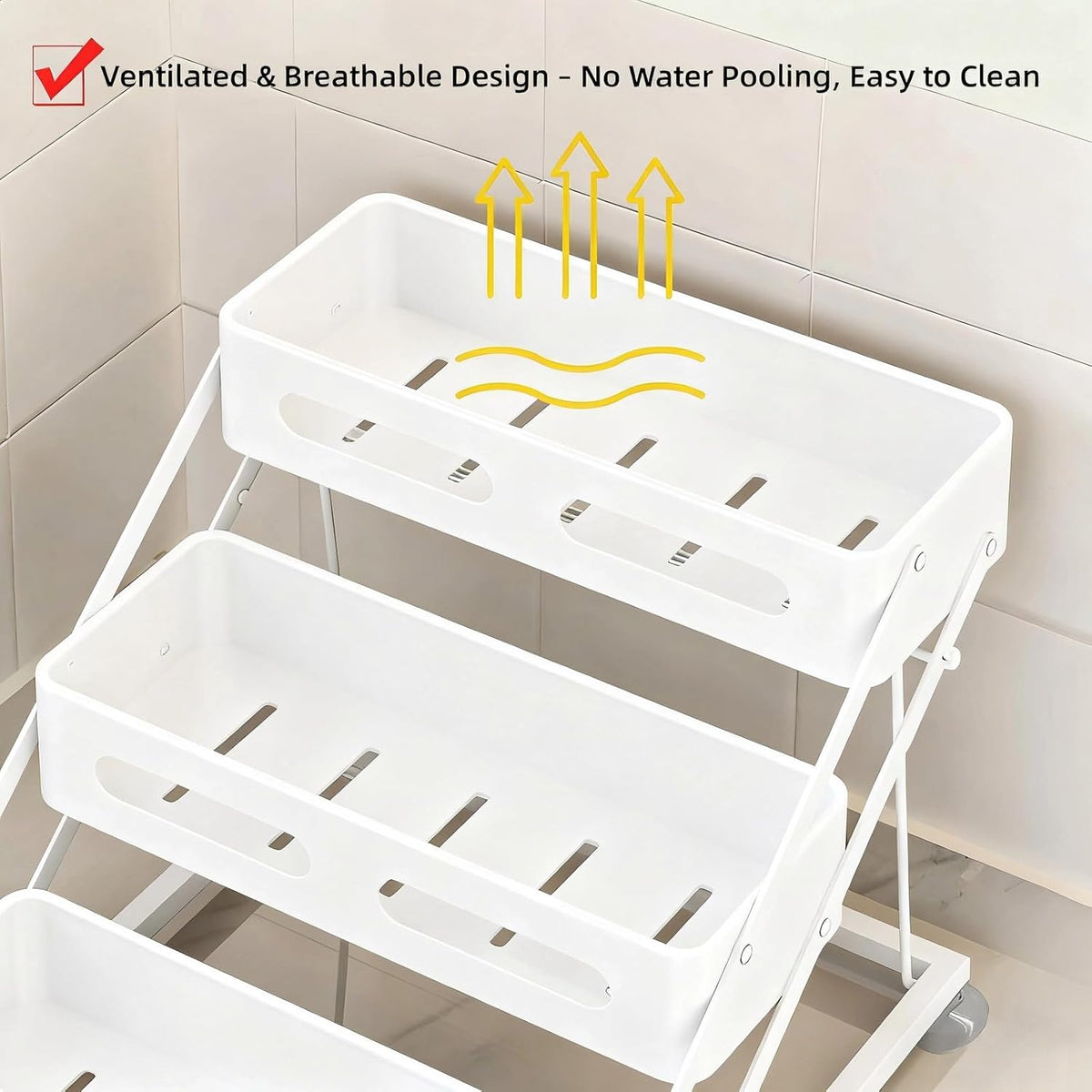 Bokelai Spice Rack 3 Tier Foldable Seasoning Organizer Jars Storage Holder Step Shelf for Cabinet