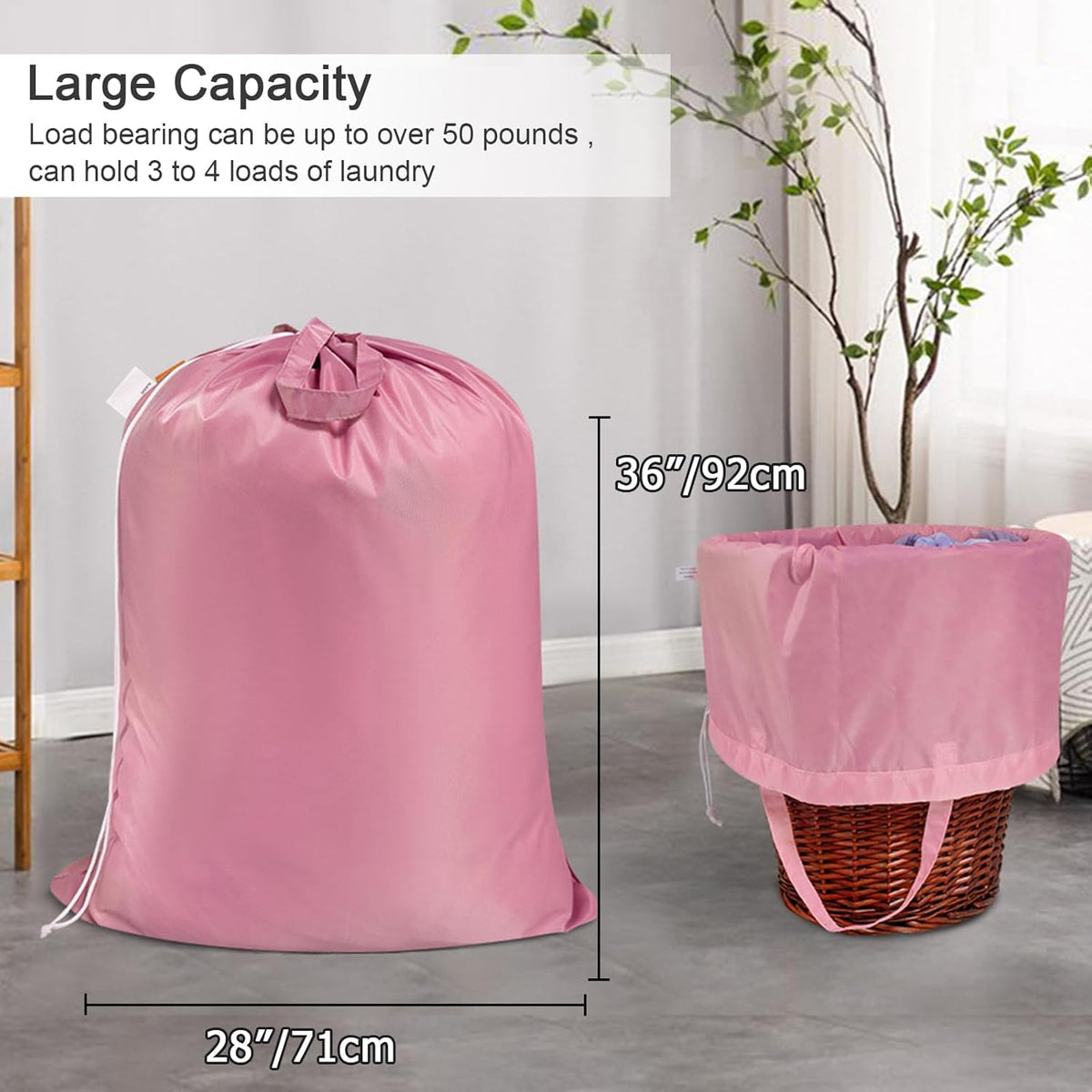 Polecasa Heavy Duty Large Laundry Bag with 130gsm Tear Resistant Fabric and Handles, Easy to Carry