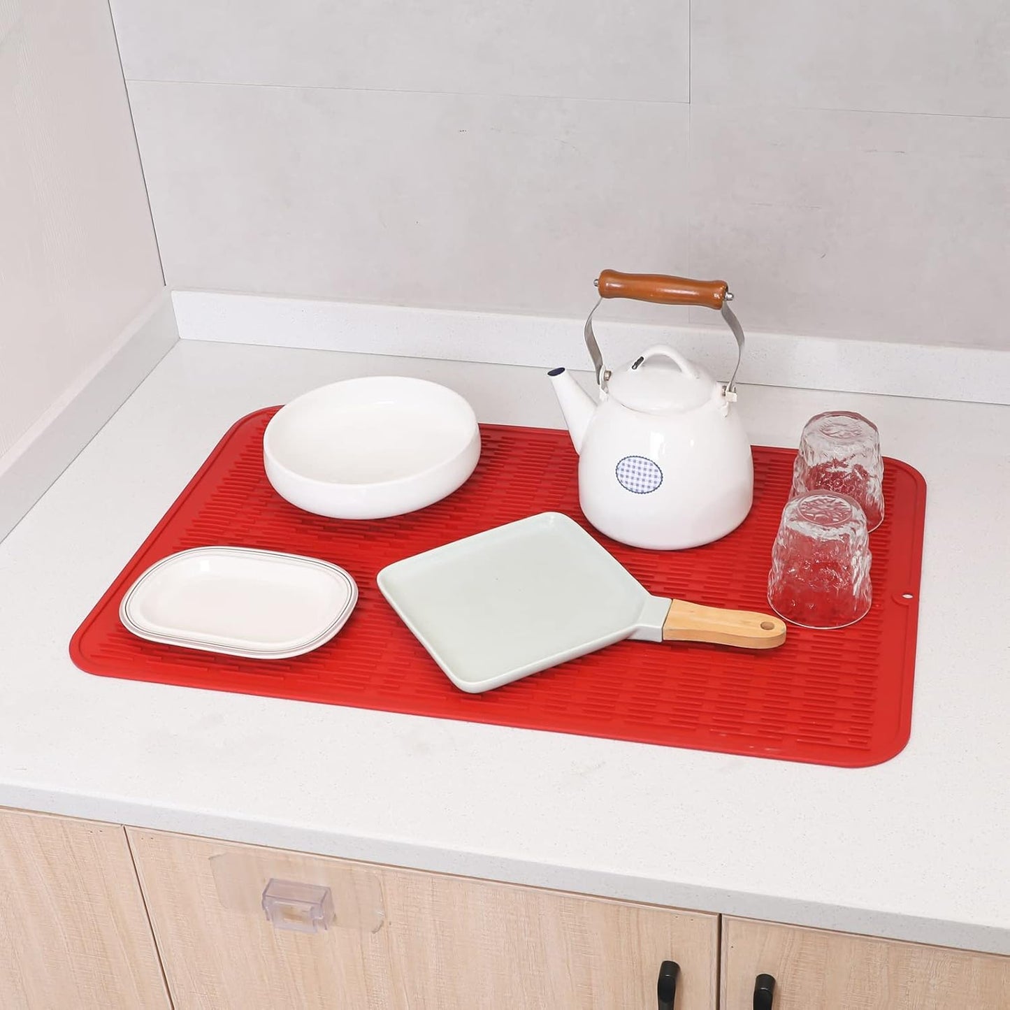 Silicone Dish Drying Mat for Multiple Usage,Easy clean,Eco-friendly,Heat-resistant Silicone Mat for