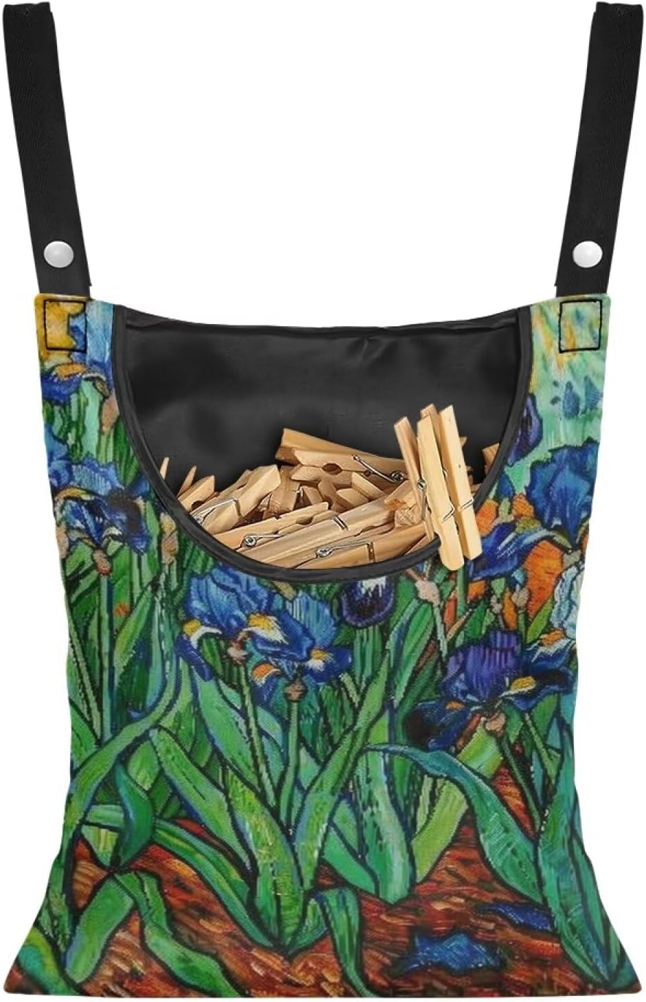 Floral Print Clothespin Organizer Bag Fashion Clothespin Storage Organizer with Large Opening