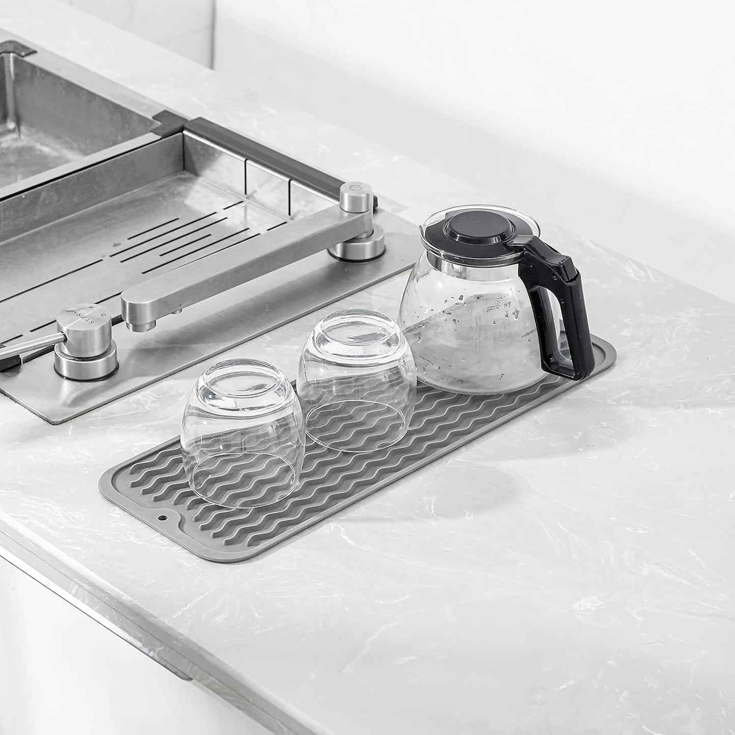 Silicone Dish Drying Mat for Multiple Usage,Easy clean,Eco-friendly,Heat-resistant Silicone Mat for