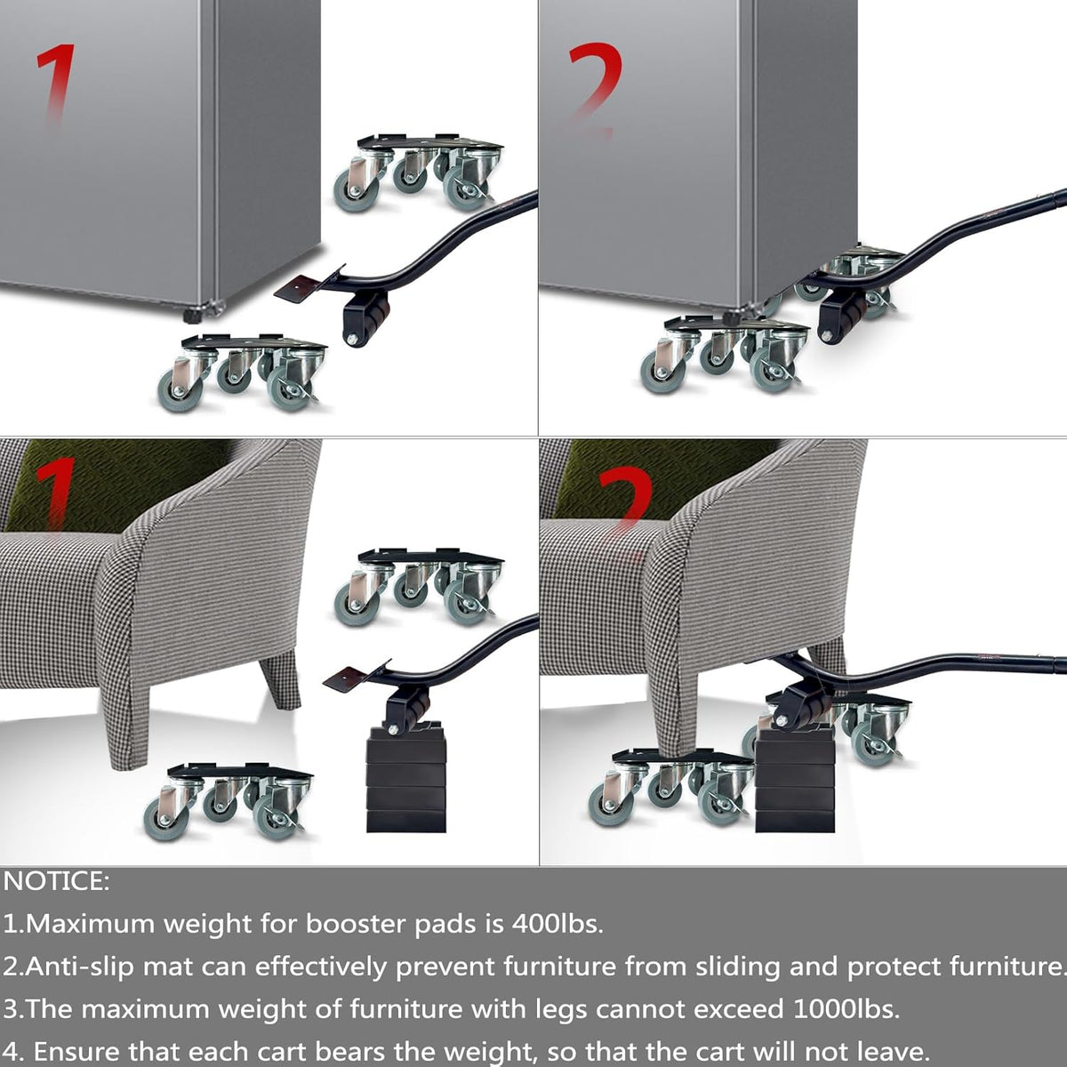 Furniture-Dolly-Furniture-Movers-with-5-Wheels, Furniture Sliders Large Size Carbon Steel Panel