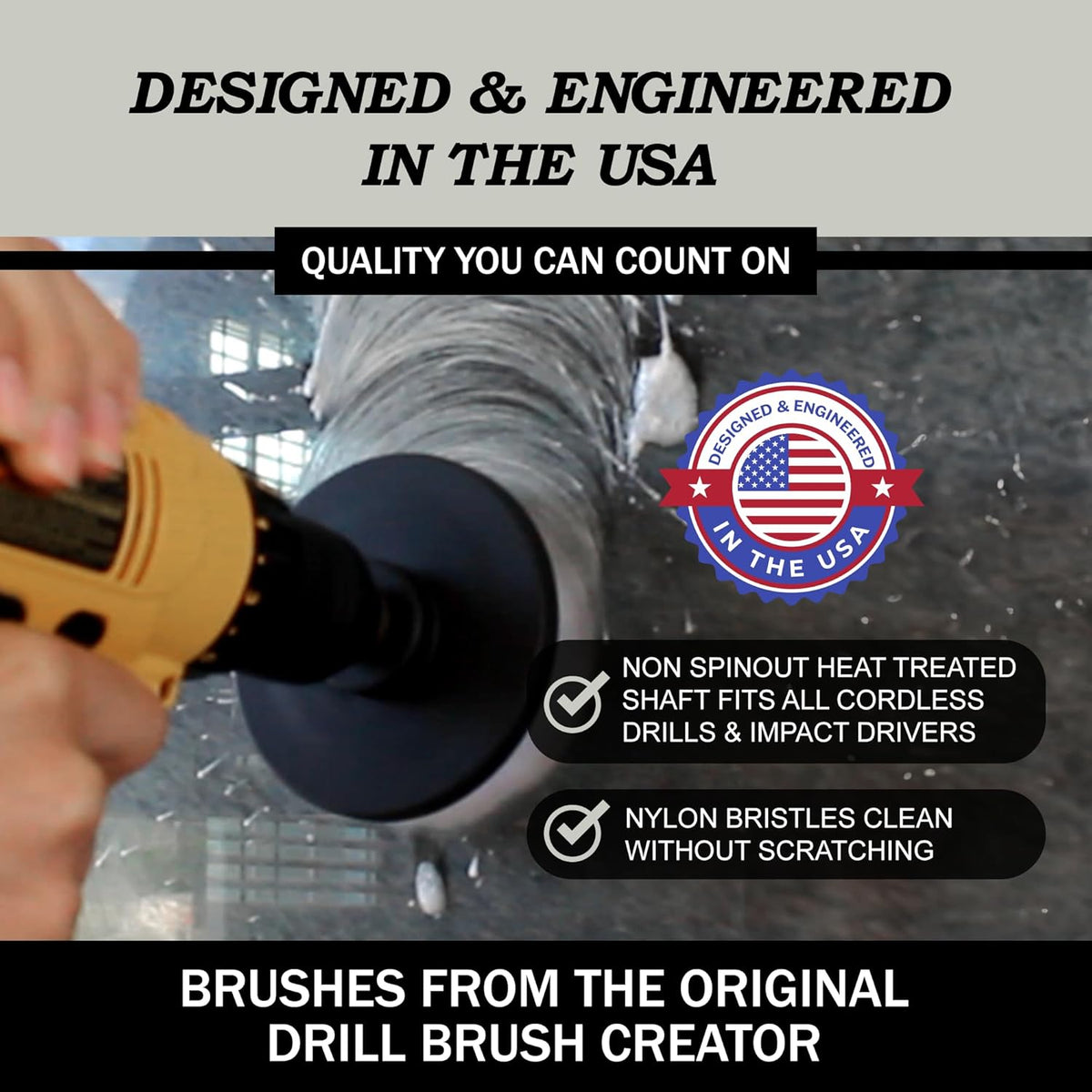 Drillbrush Car Detailing Kit | Drill Brush Set – Soft Bristle Power Scrubber Attachments for