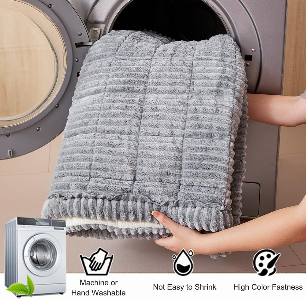 Couch Cover for Dogs Washable, Fuzzy Pet Couch Covers for 3 Cushion Sofa Pet Friendly, Non Slip