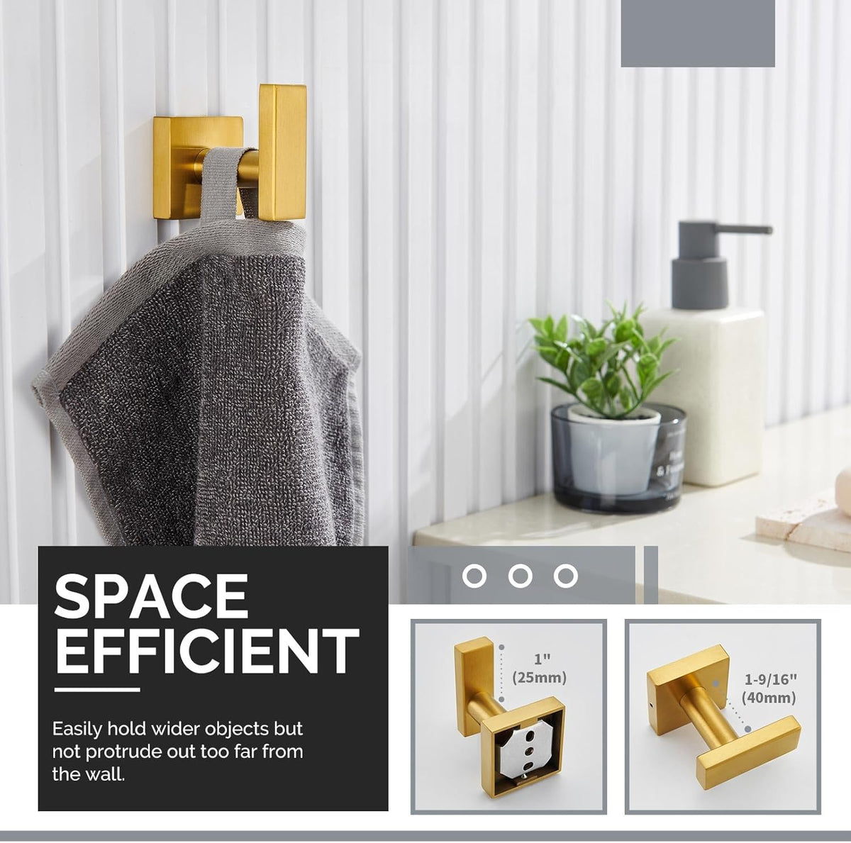 Angle Simple Towel Hook for Bathroom, SUS 304 Stainless Steel Robe Coat Hook for Wall, Hand Towel