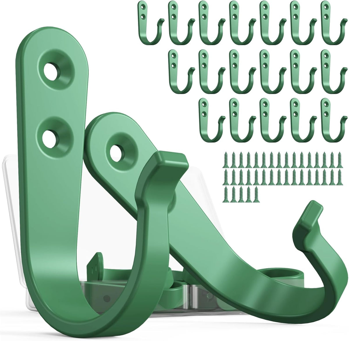20PCS Heavy Duty Metal Wall Hooks, Coat Hooks for Hanging - with 40 Screws for Coats Towels