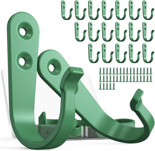 20PCS Heavy Duty Metal Wall Hooks, Coat Hooks for Hanging - with 40 Screws for Coats Towels