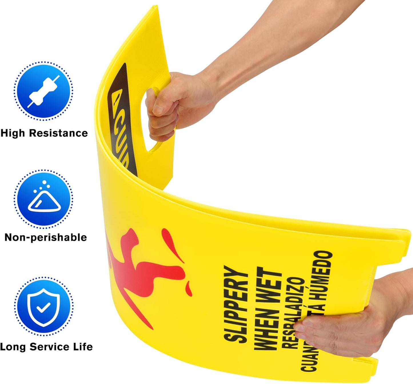 MATTHEW CLEANING 25'' Industrial Wet Floor Sign 12 Pack 2-Sided Durable Corrugated Plastic Birght