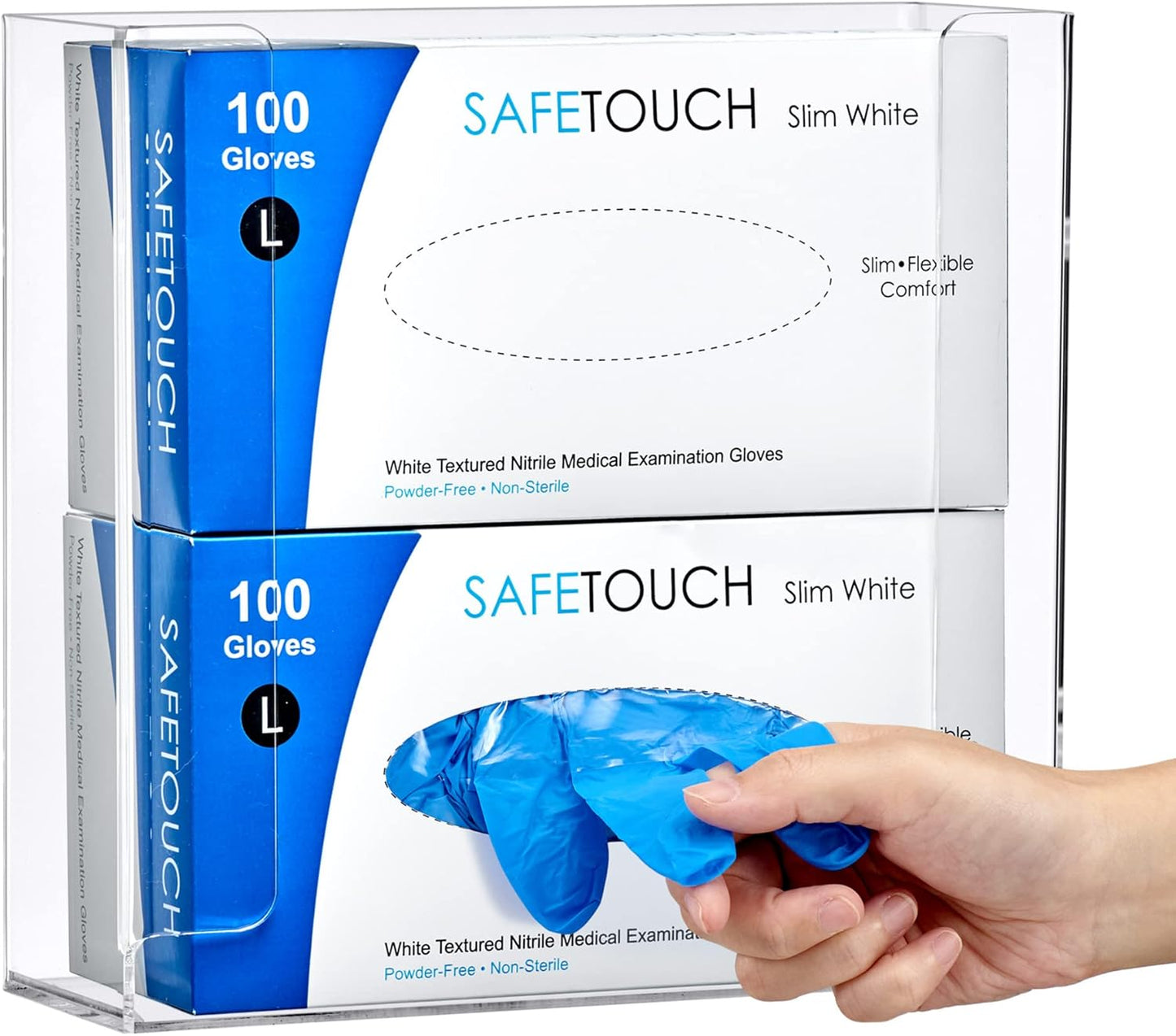 Amazing Abby Acrylic Glove Box Holder, Wall-Mounted Glove Dispenser, Floating Glove Box Organizer