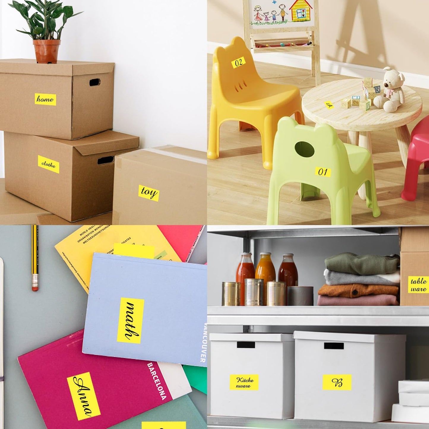 STARLIBOO Colored Labels Stickers 3 x 2 Inch, Rectangle Moving Labels Stickers, 250Pcs Garage Sale