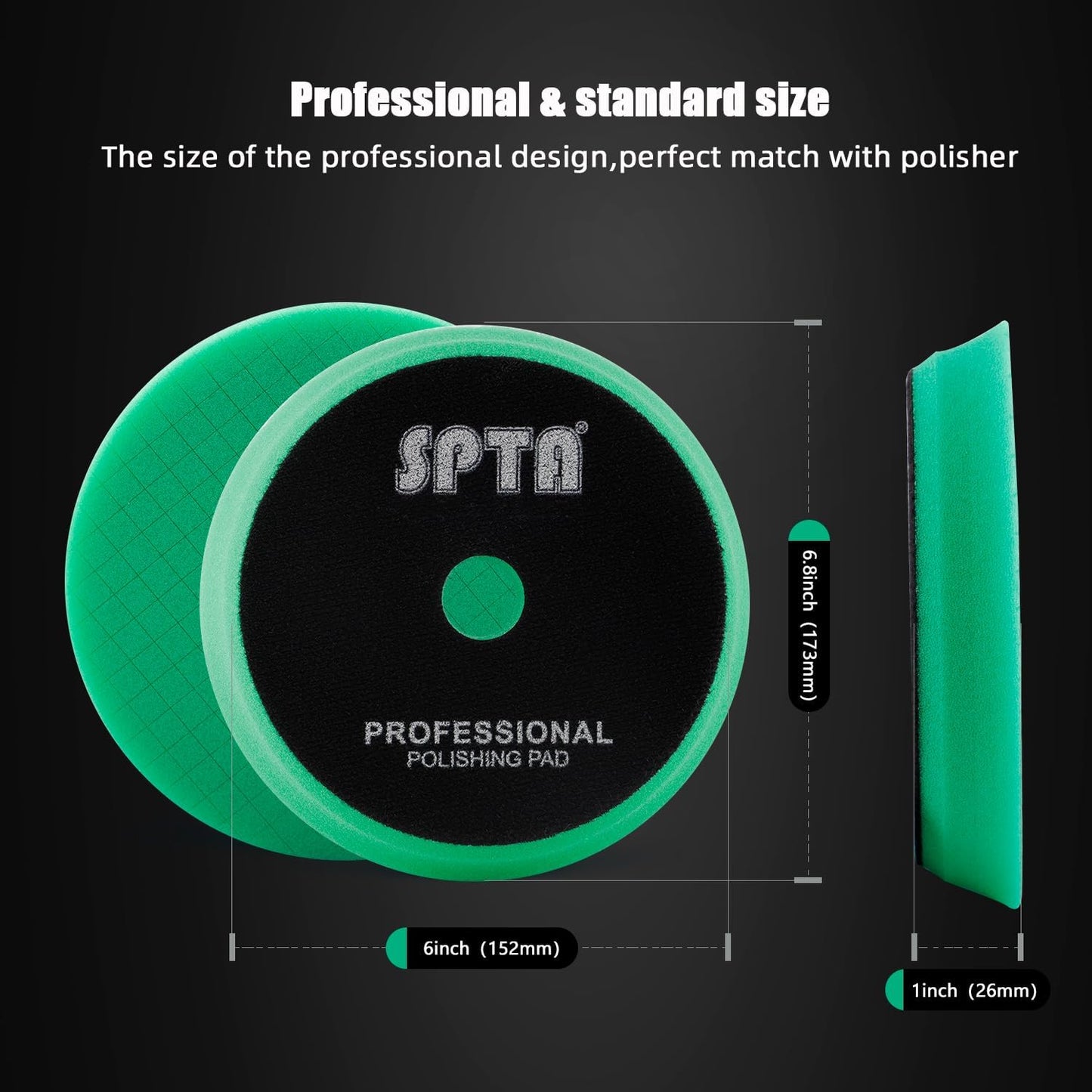 SPTA Polishing Pads, 5Pc 5 Inch 125mm Orbital Buffer Polisher Pads and 1Pc Microfiber Buffing Pads