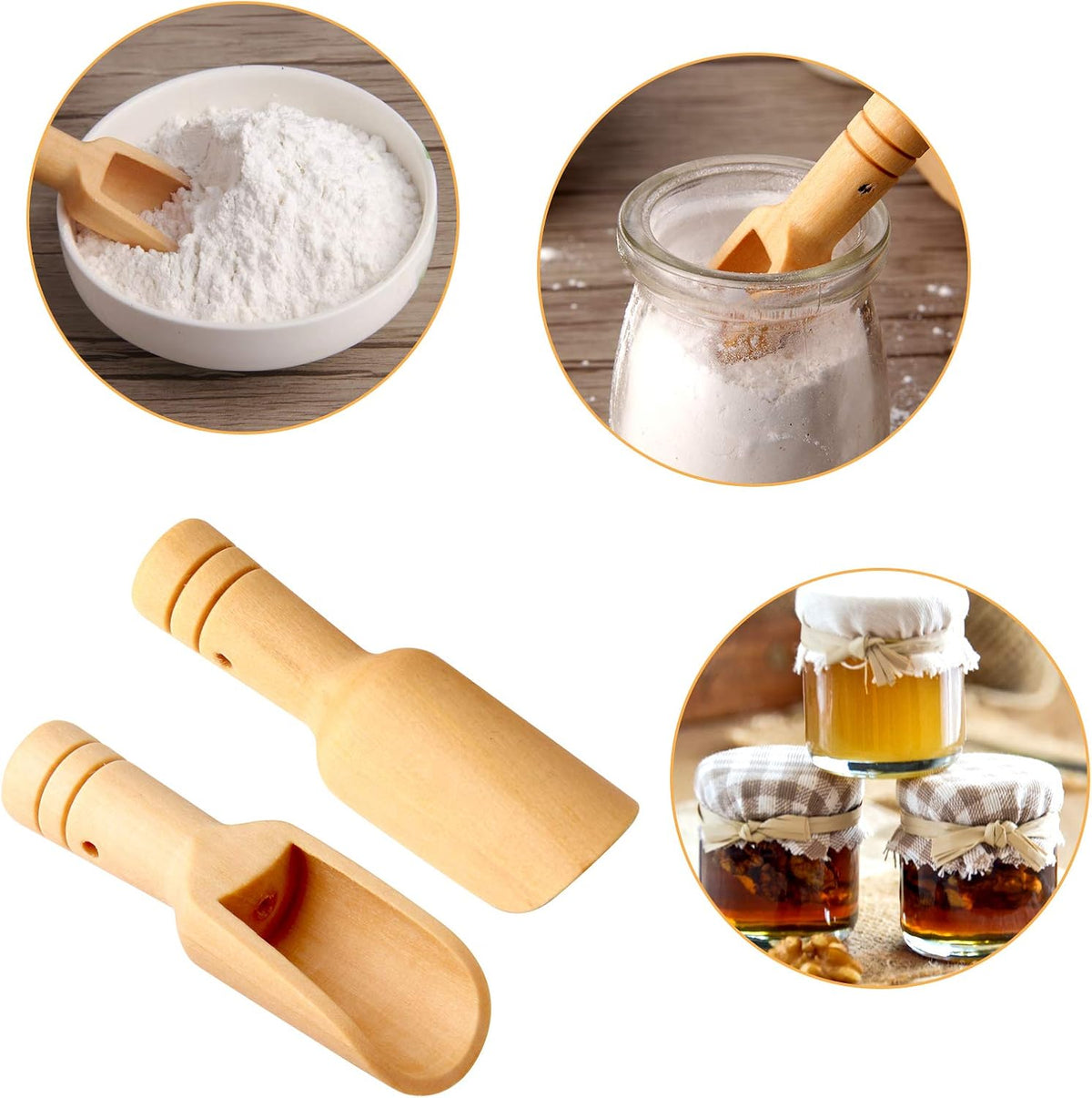 20pc Mini Wooden Spoons，Mini Bamboo Spoons for Bath Salts, tea scoop, Washing Powder spoon，wooden