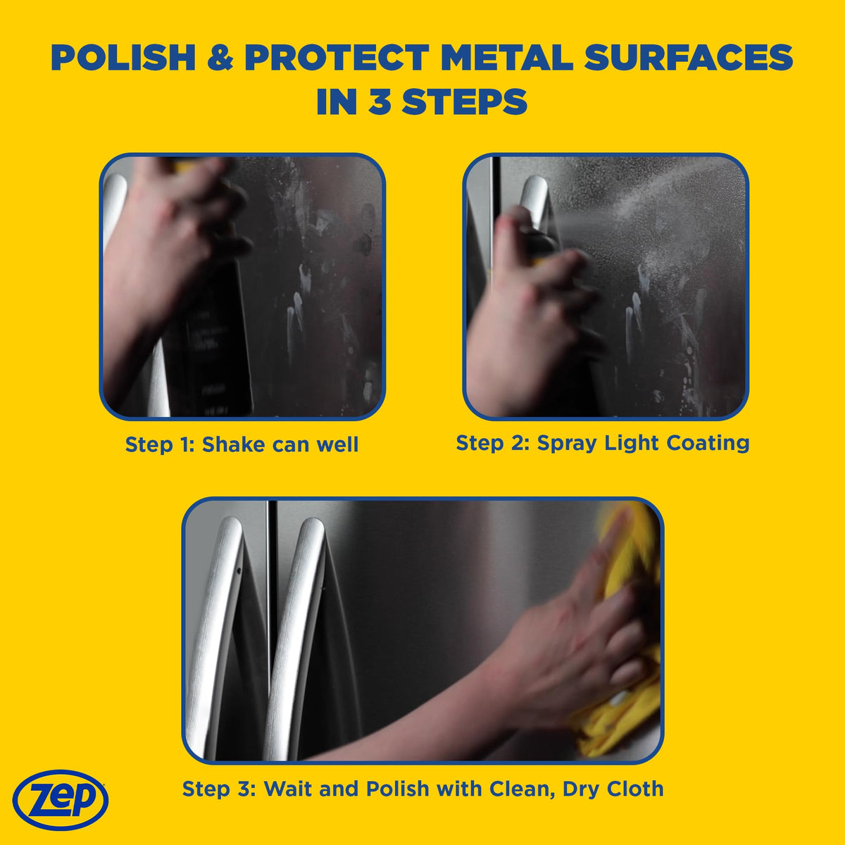Zep Stainless Steel Cleaner and Polish 14 ounces (Case of 4) ZUSSTL14 - Protects Metal Surfaces
