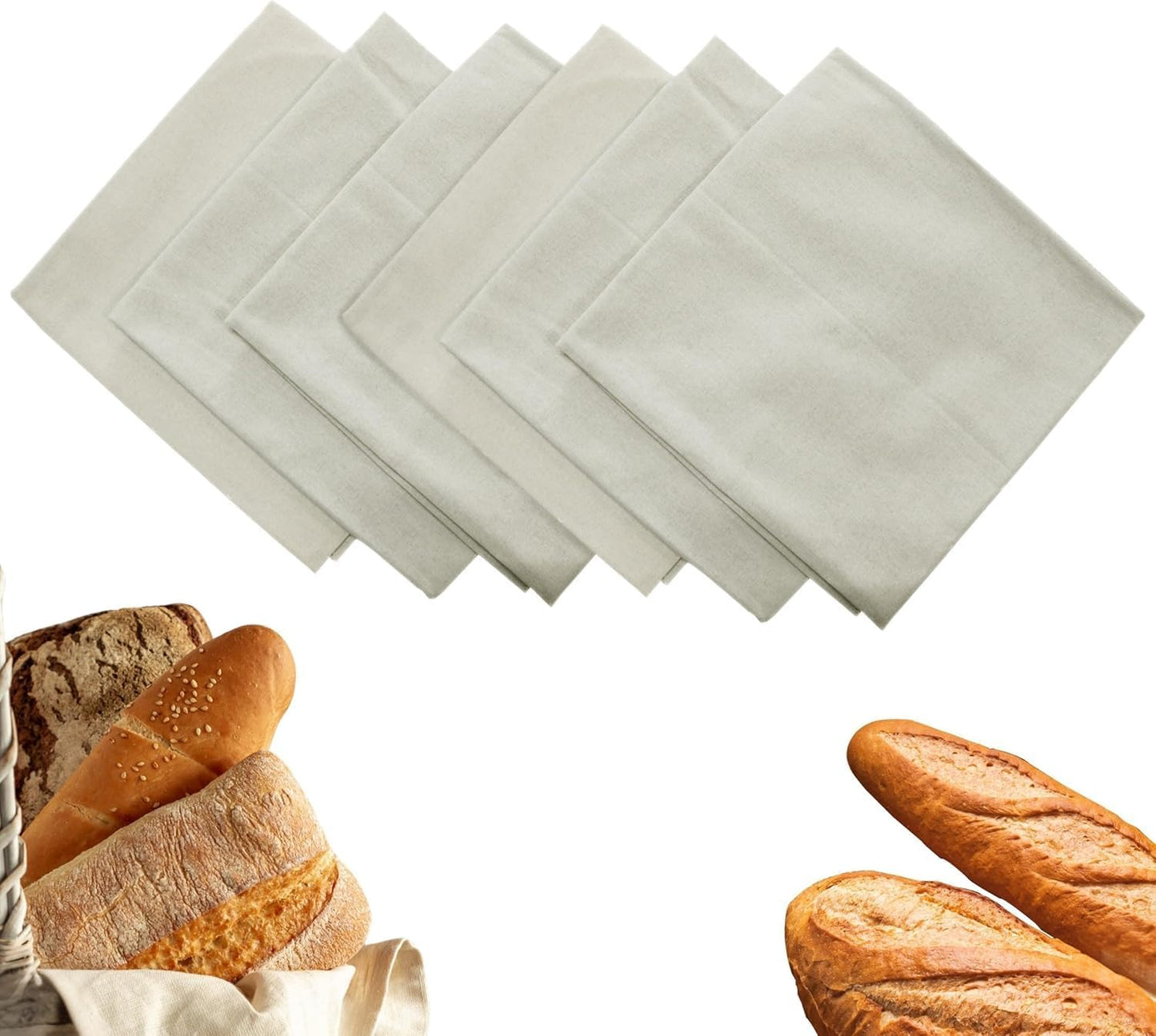 WHITEWRAP Unbleached Flour Sack Towels for Bread Proofing – Thick Cotton Baking Cloth for