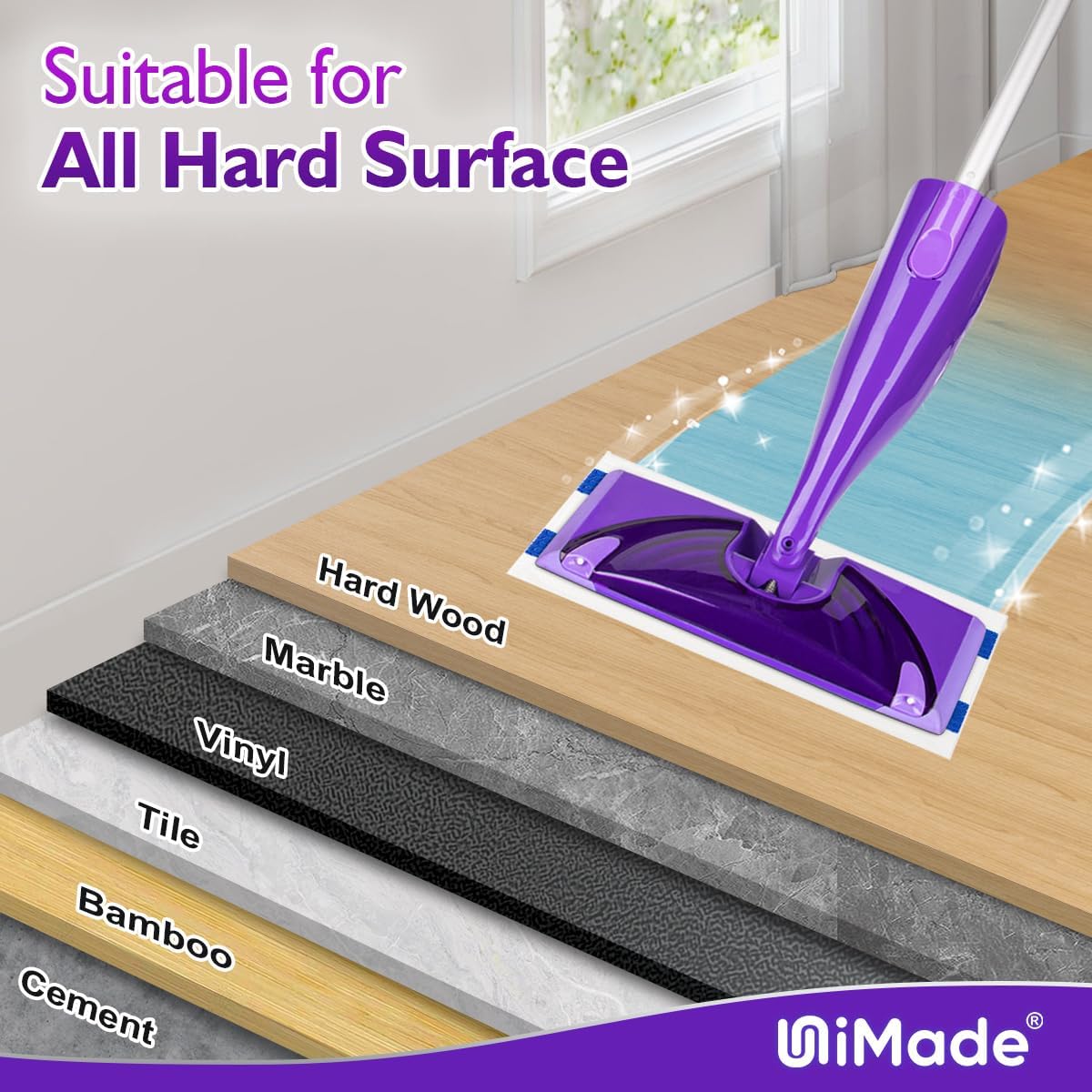 100 Count Mop Pad Refill Compatible with Swiffer WetJet, Disposable Multi-Layers Mopping Pads for