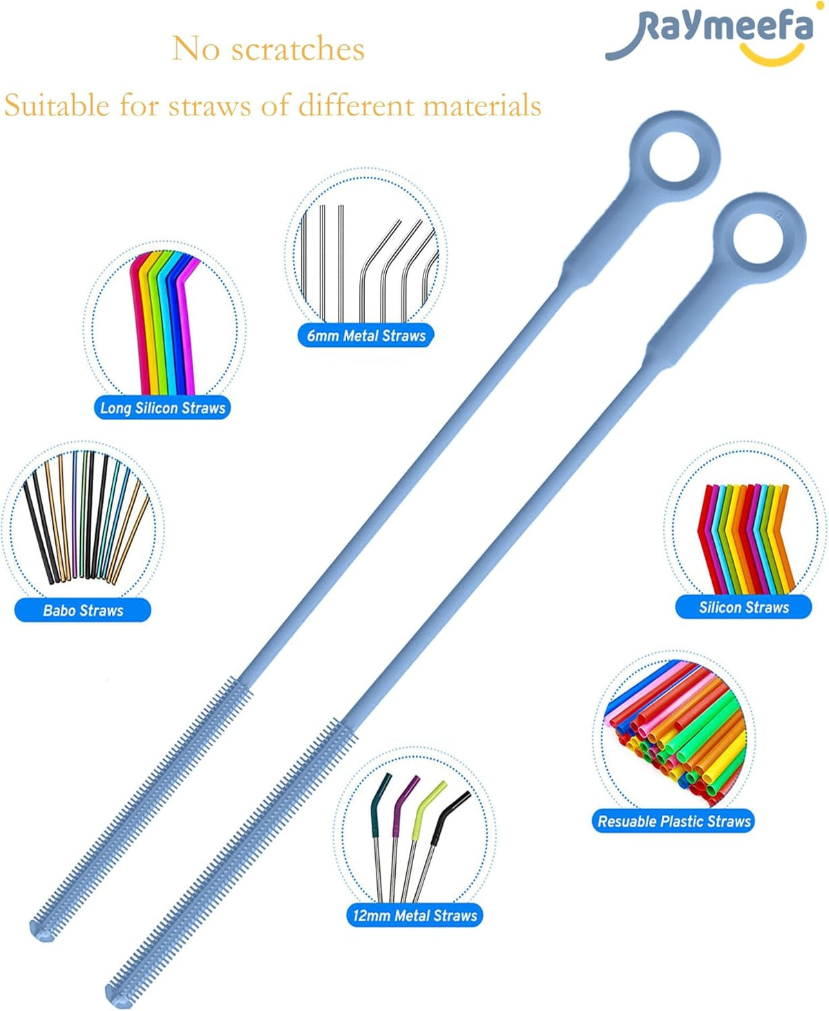Extra Long Straw Cleaner Brush,Reusable and Soft Silicone Straw Cleaning Brush to Clean