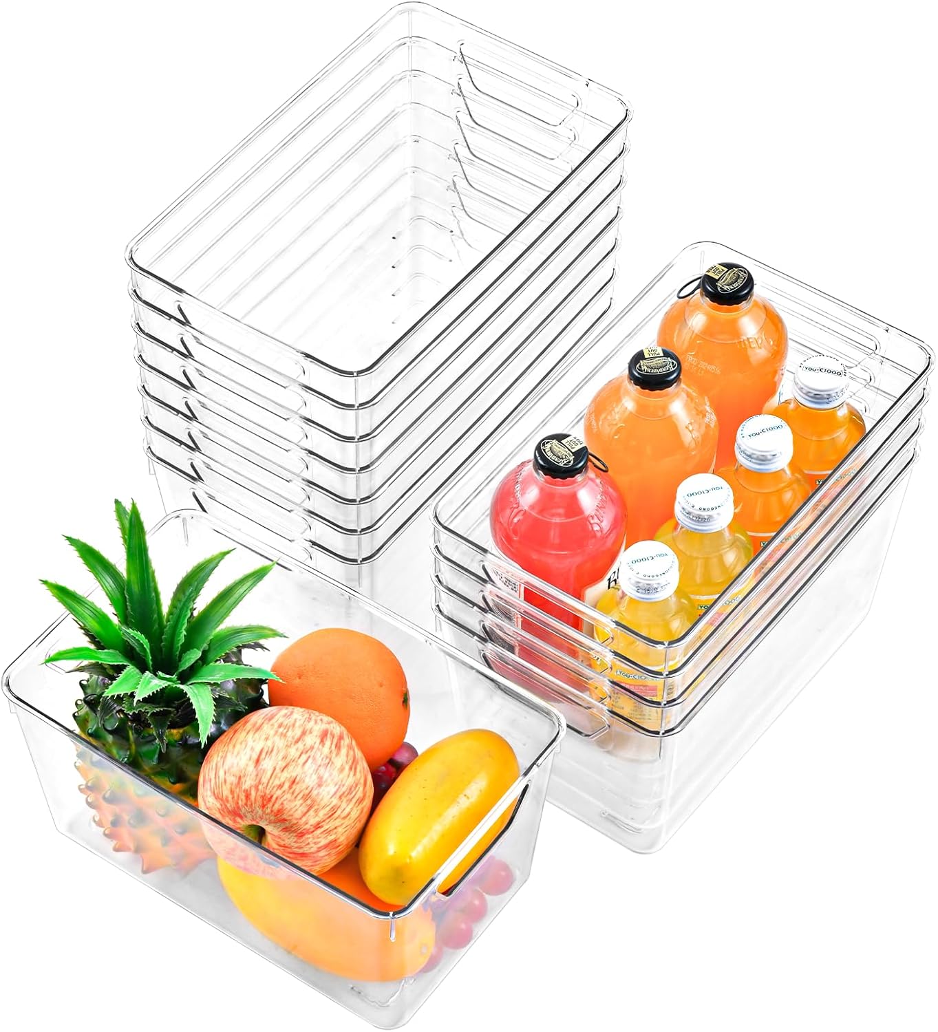 12 Pack Middle Organizers and Storage, Pantry Organization and Storage Bins, Cabinet Organizer