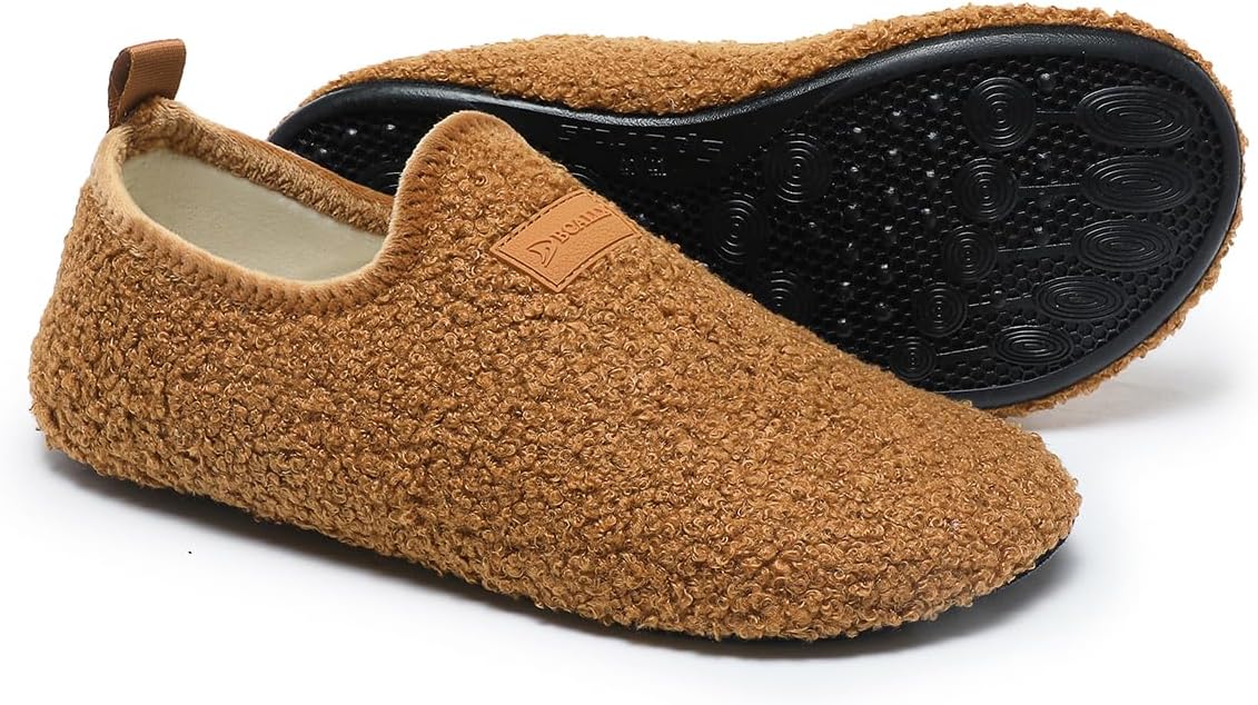 QZKDM Lightweight Slip on Grip Indoor House Slippers Barefoot Non Slip Home Exercise Yoga Shoes for