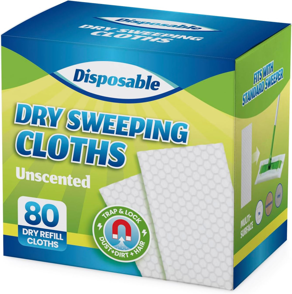 Dry Sweeping Cloths Disposable Mop Refills Floor Dust Mop Pad, Floor Cloth Refills for Swiffer