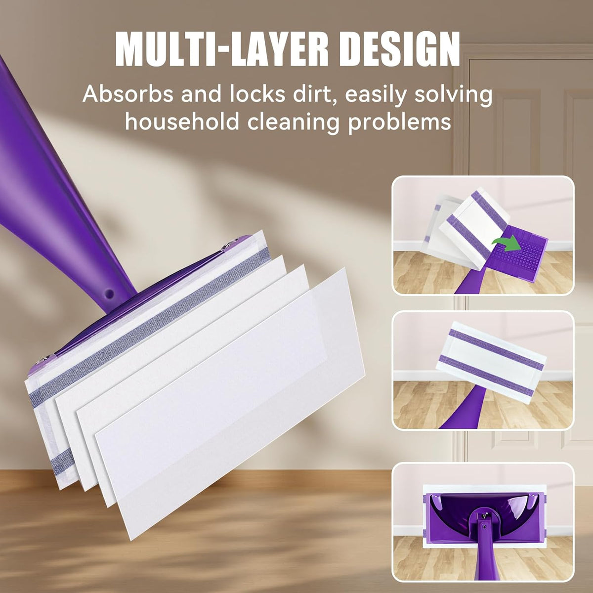 40 Pack Disposable Mop Pad Refills for Swiffer Wet Jet ，Dry&Wet Mopping Pad Compatible with Swiffer