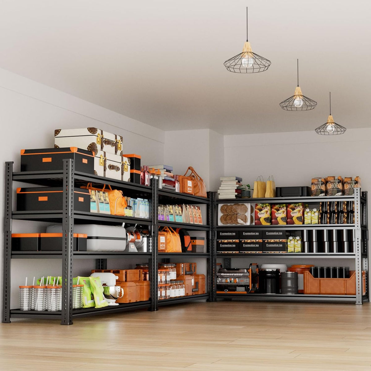 Storage Shelves Heavy Duty 4 PCS, 48"L x 18"W x 60"H Garage Wire Shelving Unit Loads 2640LBS