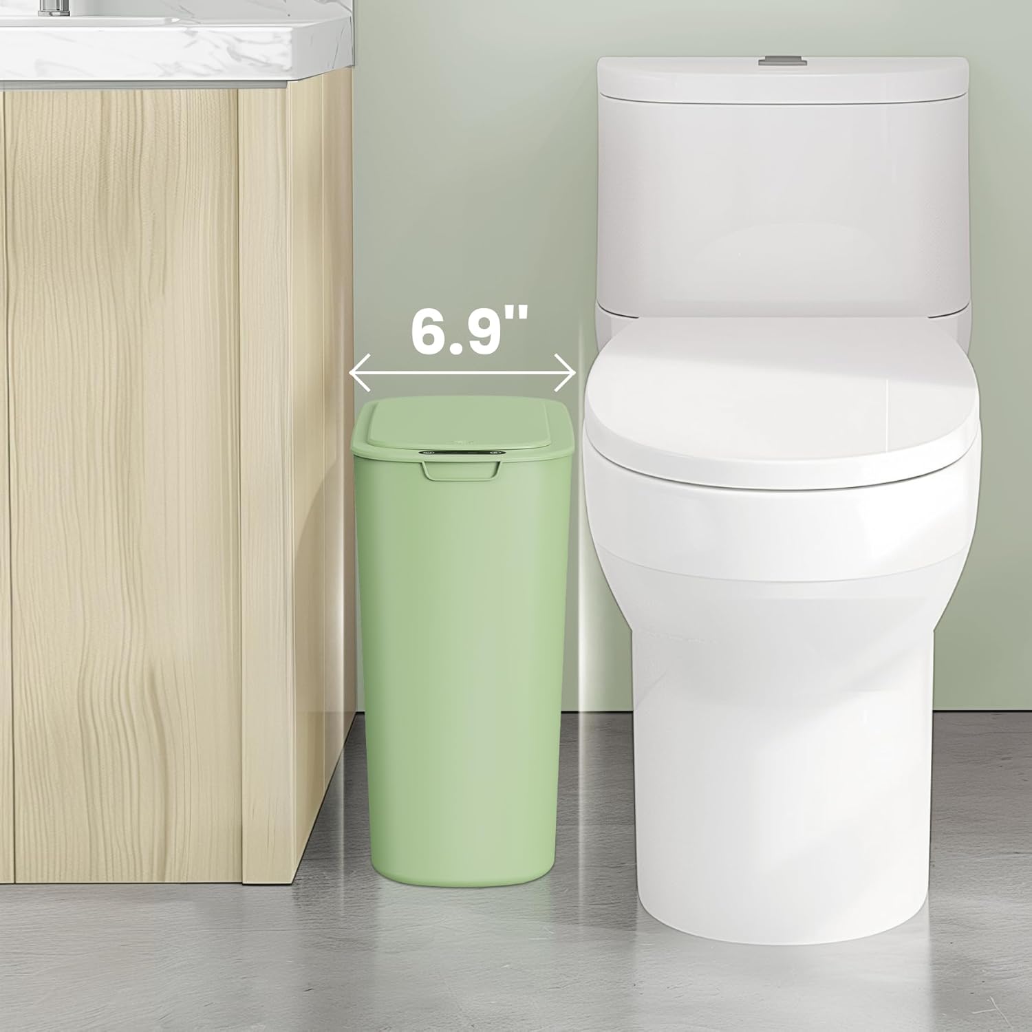 Cesun Motion Sensor Trash Can, 5 Gallon Automatic Bathroom Garbage Can with Lid, Touchless Smart