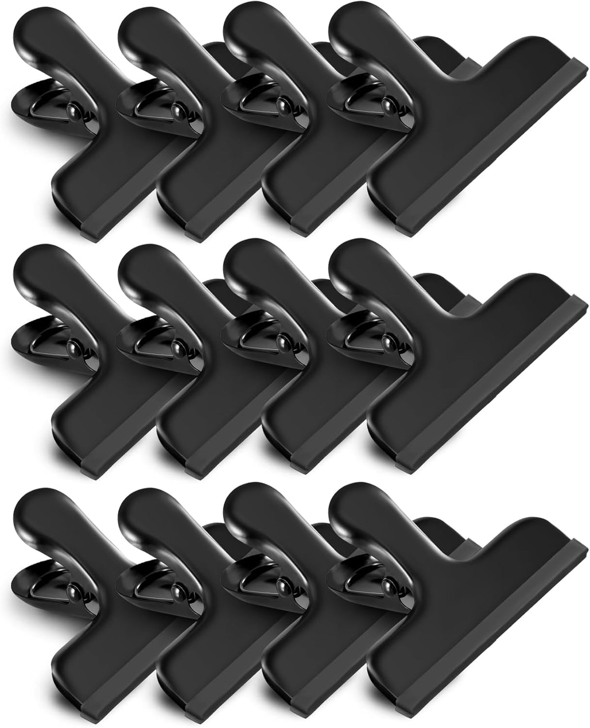 HOUSE AGAIN 12 Pack Stainless Steel Chip Bag Clips Covered with Silicone - NO More Sharp Edges