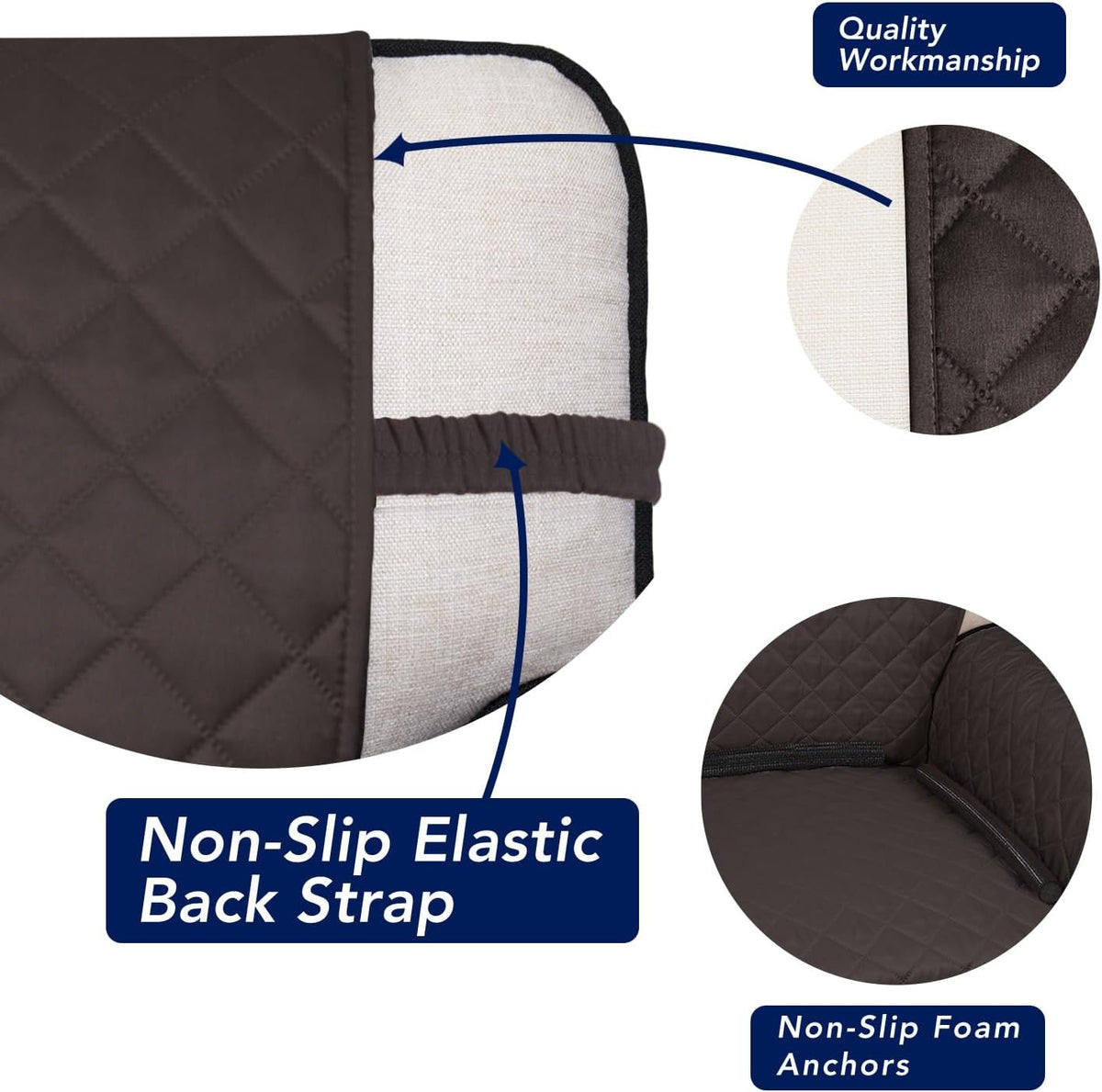 PureFit Reversible Quilted Sofa Cover, Water Resistant Furniture Protector, Washable Couch Cover