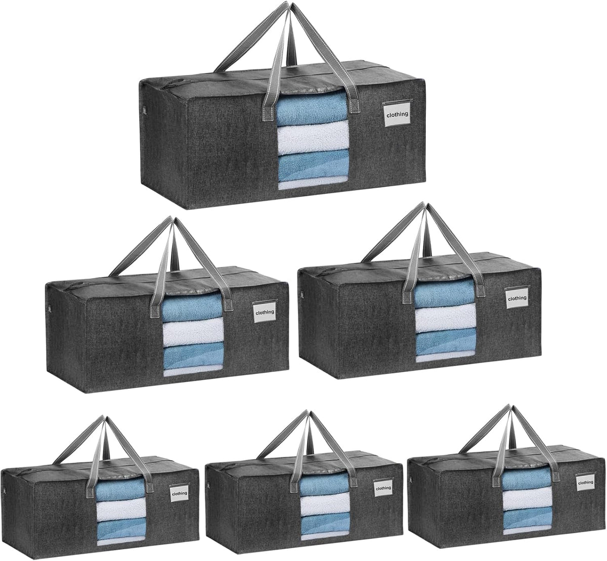 VENO 6 Pack Moving Bags Extra Large Storage Bags for College Move-In, Heavy-Duty Storage Totes