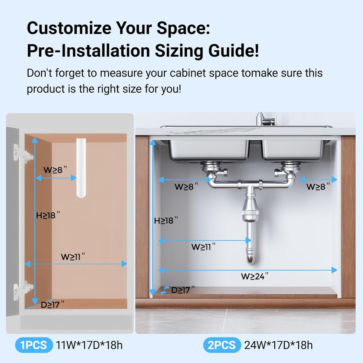 Under Sink Organizer, Metal Under Sink Organizers and Storage, Slide Out Pull Out Cabinet Organizer