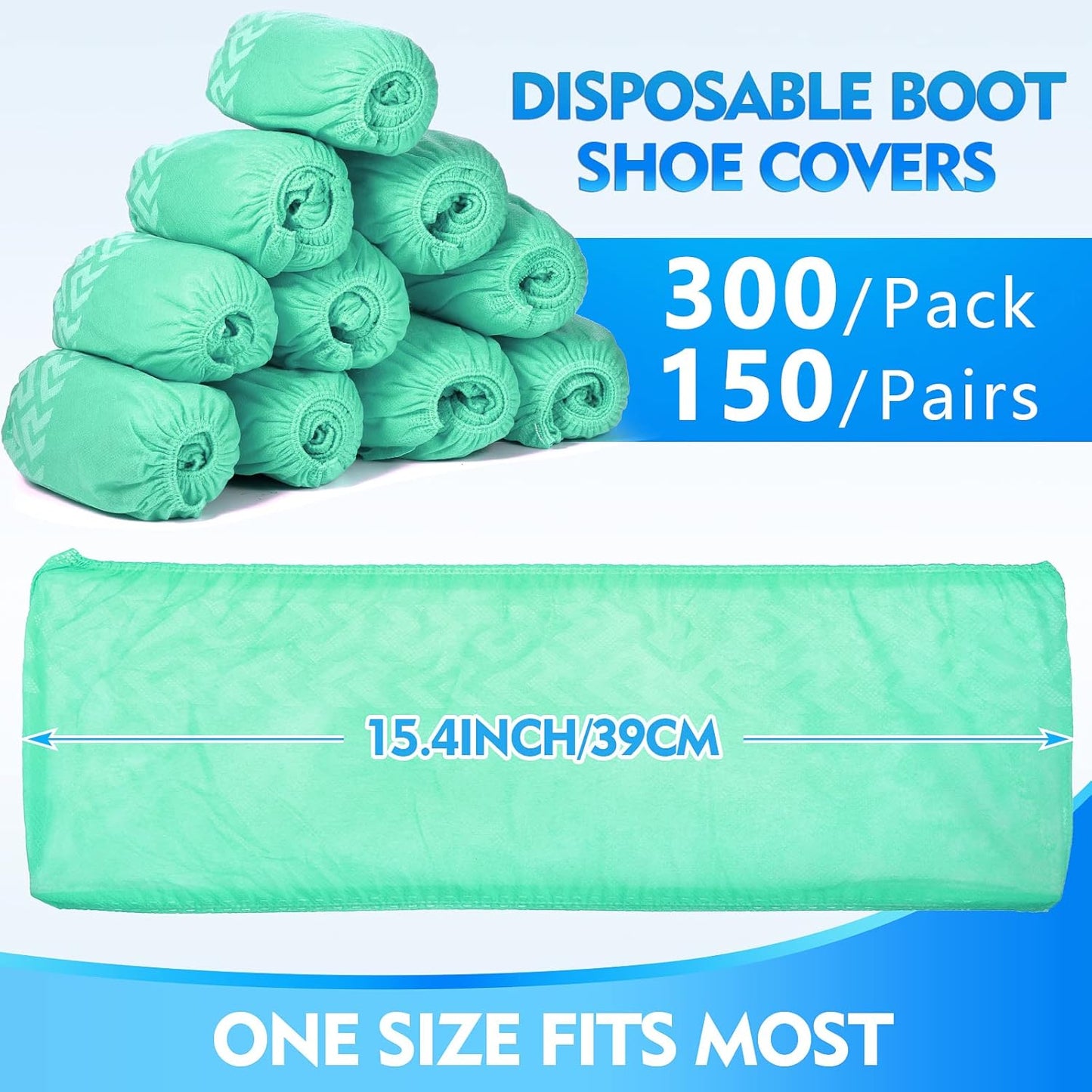Zhanmai 300 Pack Disposable Shoe Covers Non Slip Disposable Large Foot Booties Shoe Covers for
