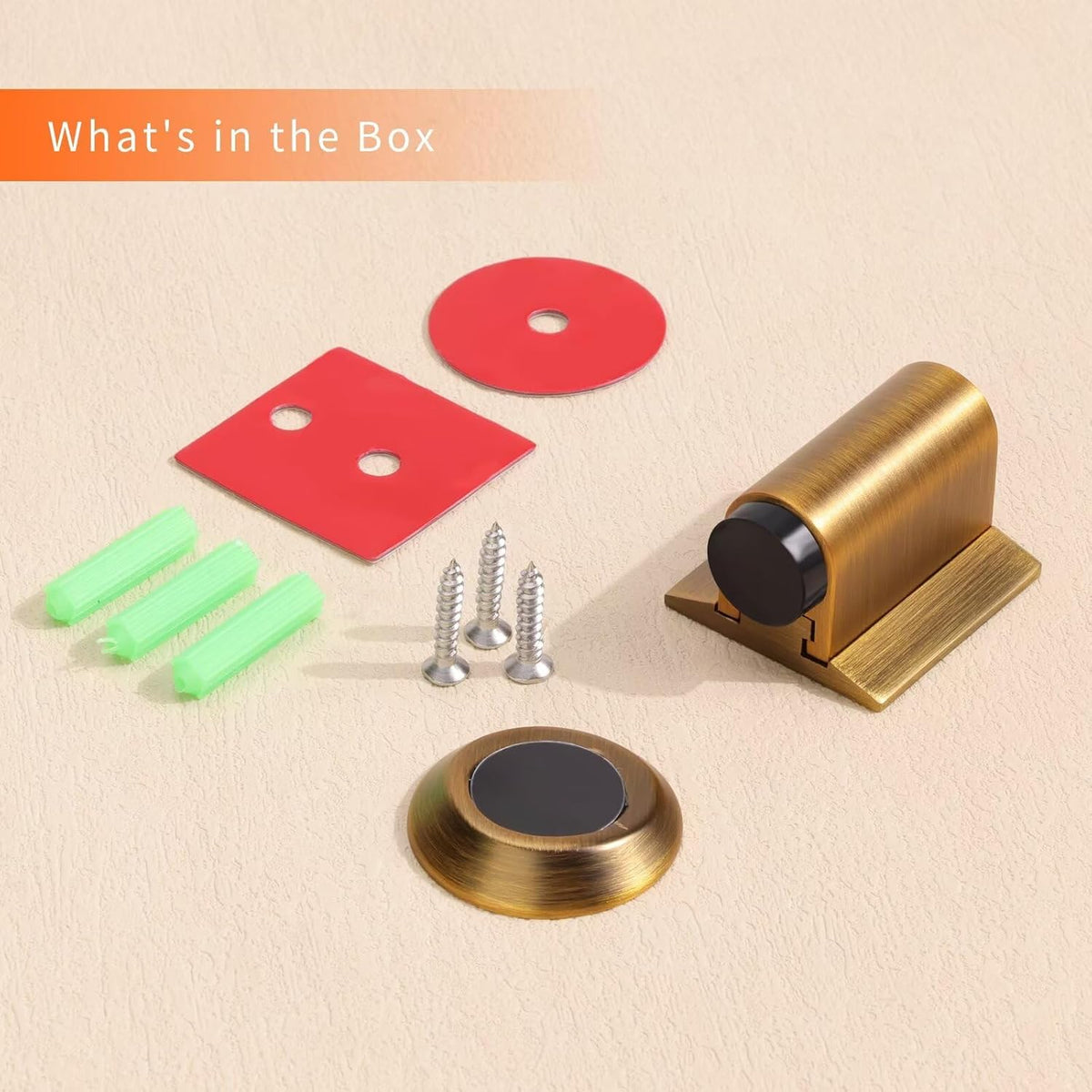 Bak Bo Magnetic Door Stoppers 2 Pack Bottom of Door Holder Keep Door Open No Drilling Magnet Floor