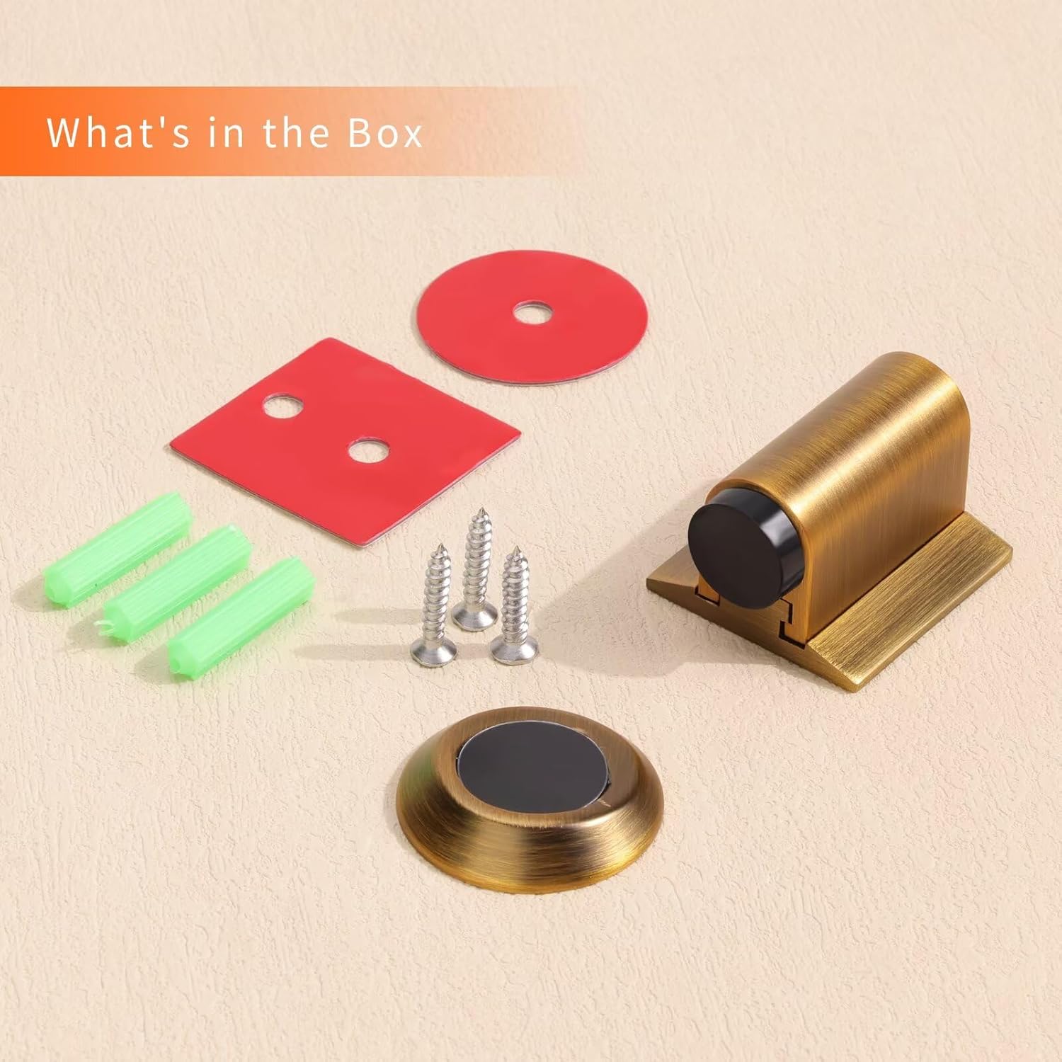 Bak Bo Magnetic Door Stoppers 4 Pack Bottom of Door Holder Keep Door Open No Drilling Magnet Floor