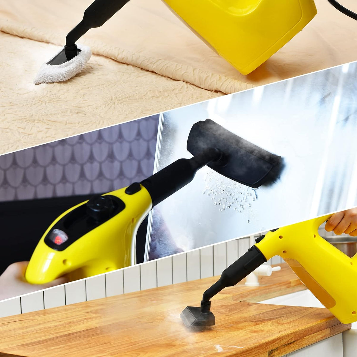 COSTWAY Handheld MultiPurpose Steam Cleaner with 17 Pieces, 350ml Large Capacity Steam Mop